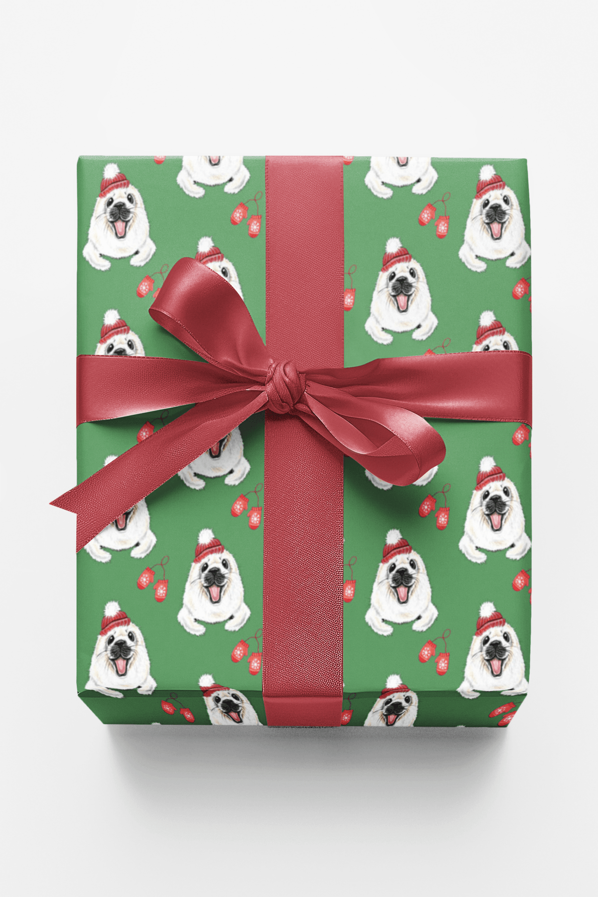 Winter Seal With Mittens Wrapping Paper | Michelle Gilsey | Artist Corner - London Penny Gift Wrap