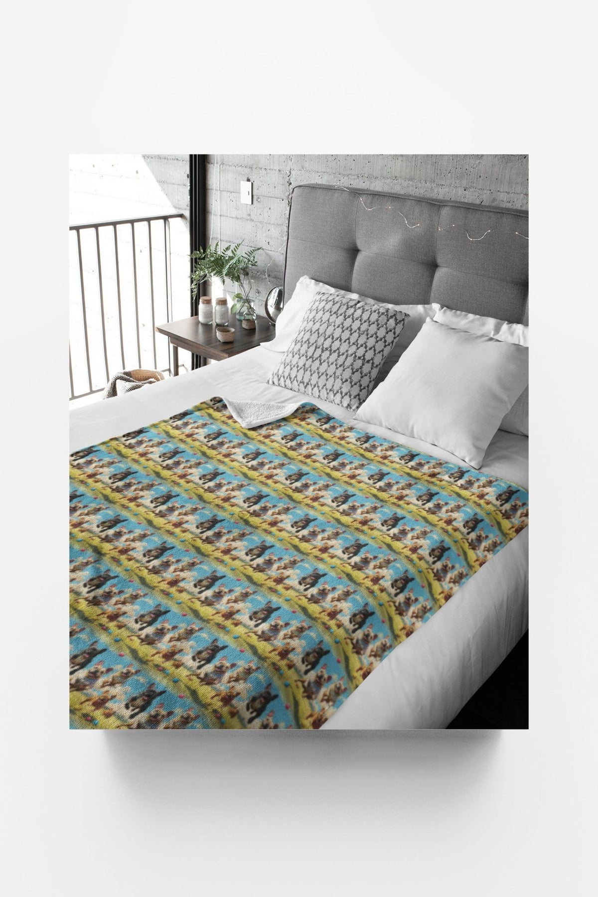 Frenchie Trot Sherpa Blanket - London Penny Gift Wrap