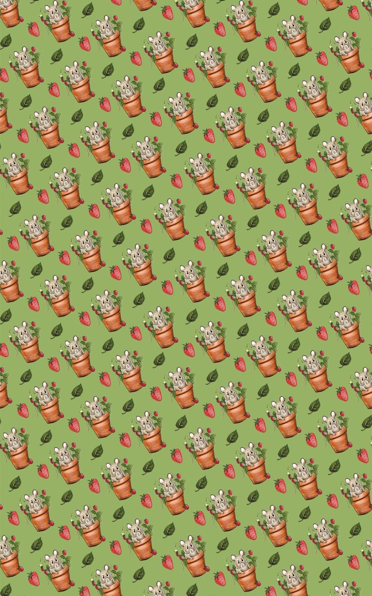 Strawberry Squeak Wrapping Paper | Michelle Gilsey | Artist Corner - London Penny Gift Wrap