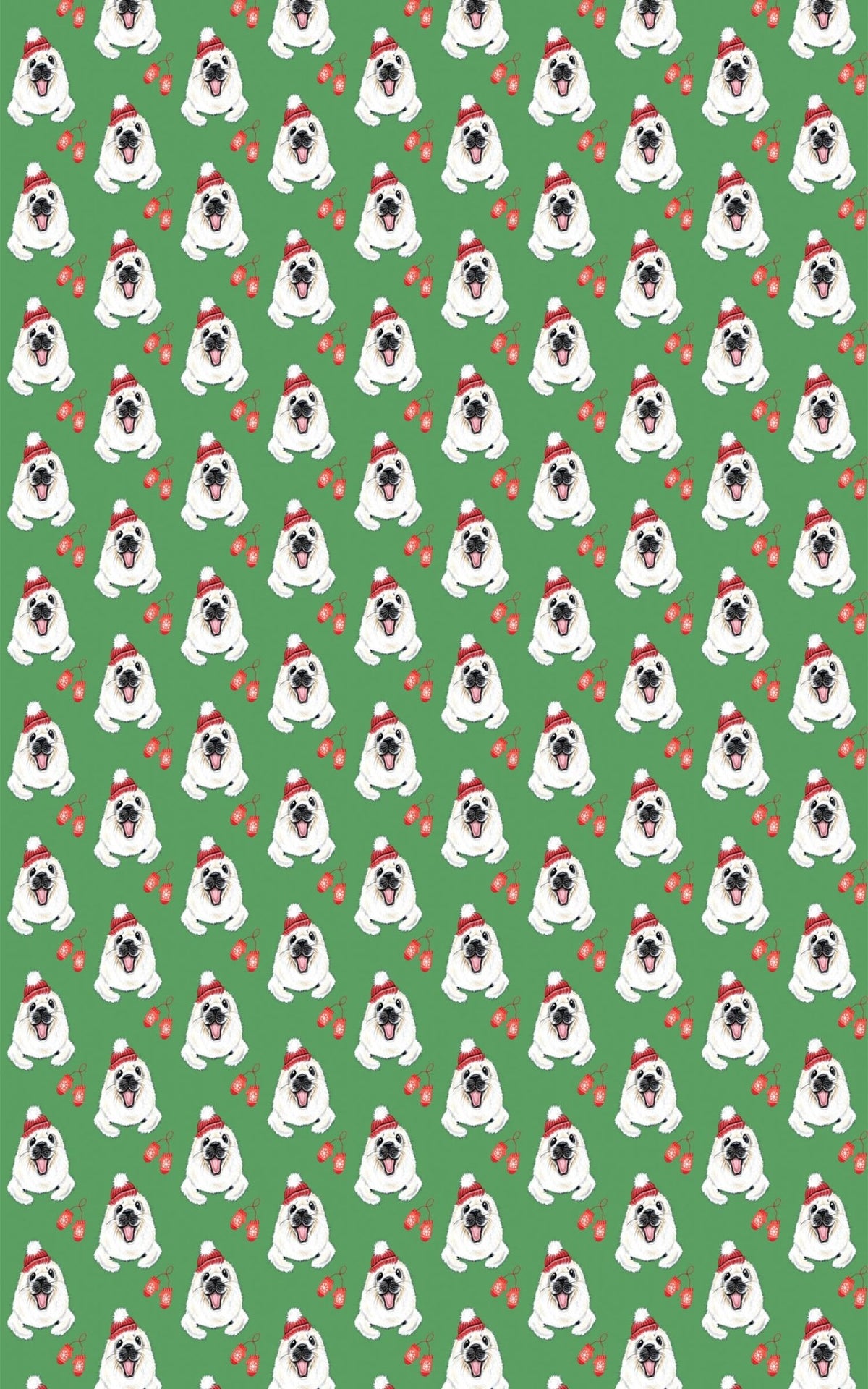 Winter Seal With Mittens Wrapping Paper | Michelle Gilsey | Artist Corner - London Penny Gift Wrap