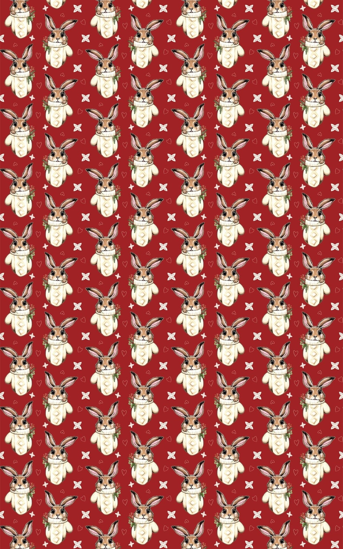 Winter Mitten Bunny Wrapping Paper | Michelle Gilsey | Artist Corner - London Penny Gift Wrap