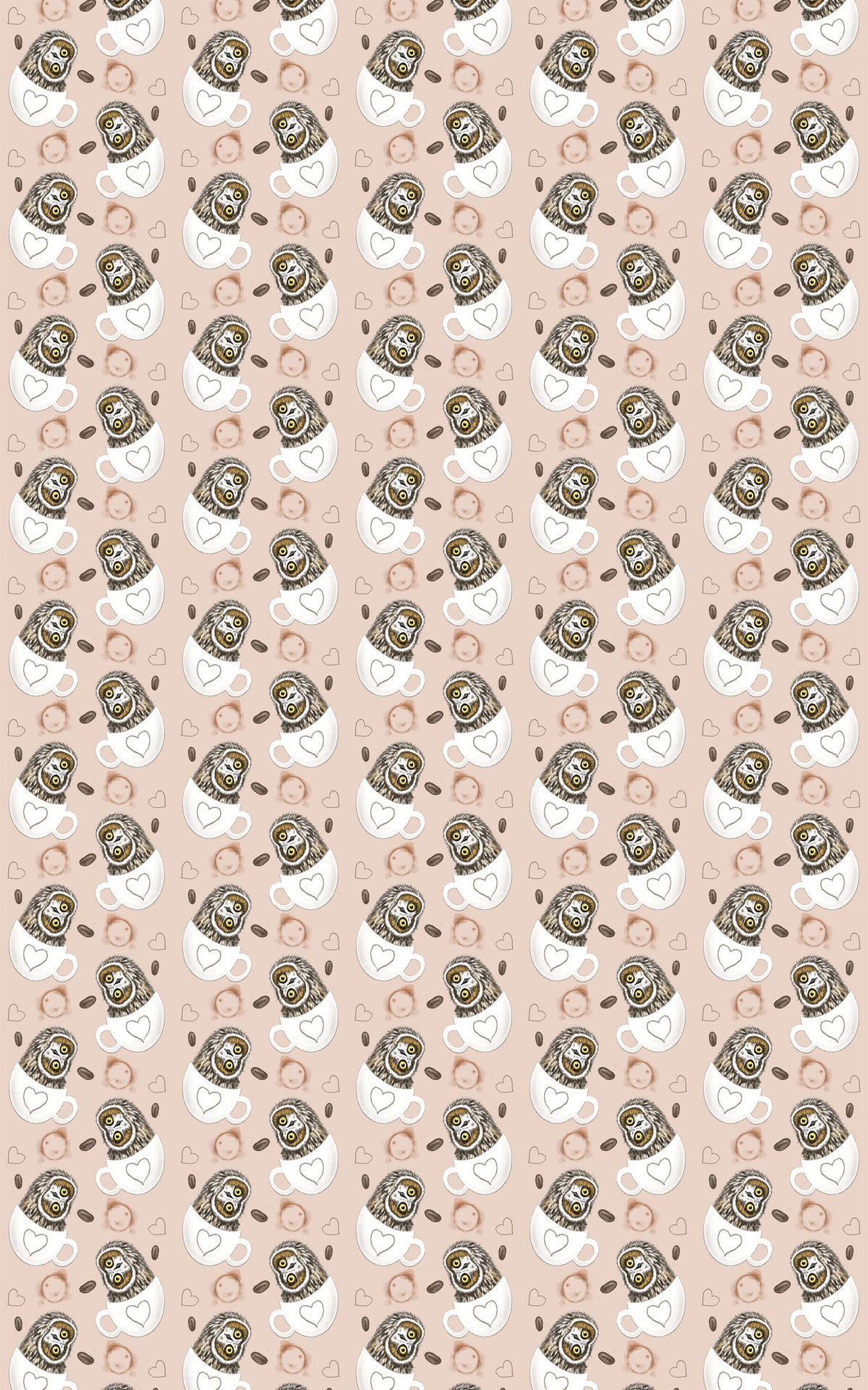 Cafe Owl Wrapping Paper | Michelle Gilsey | Artist Corner