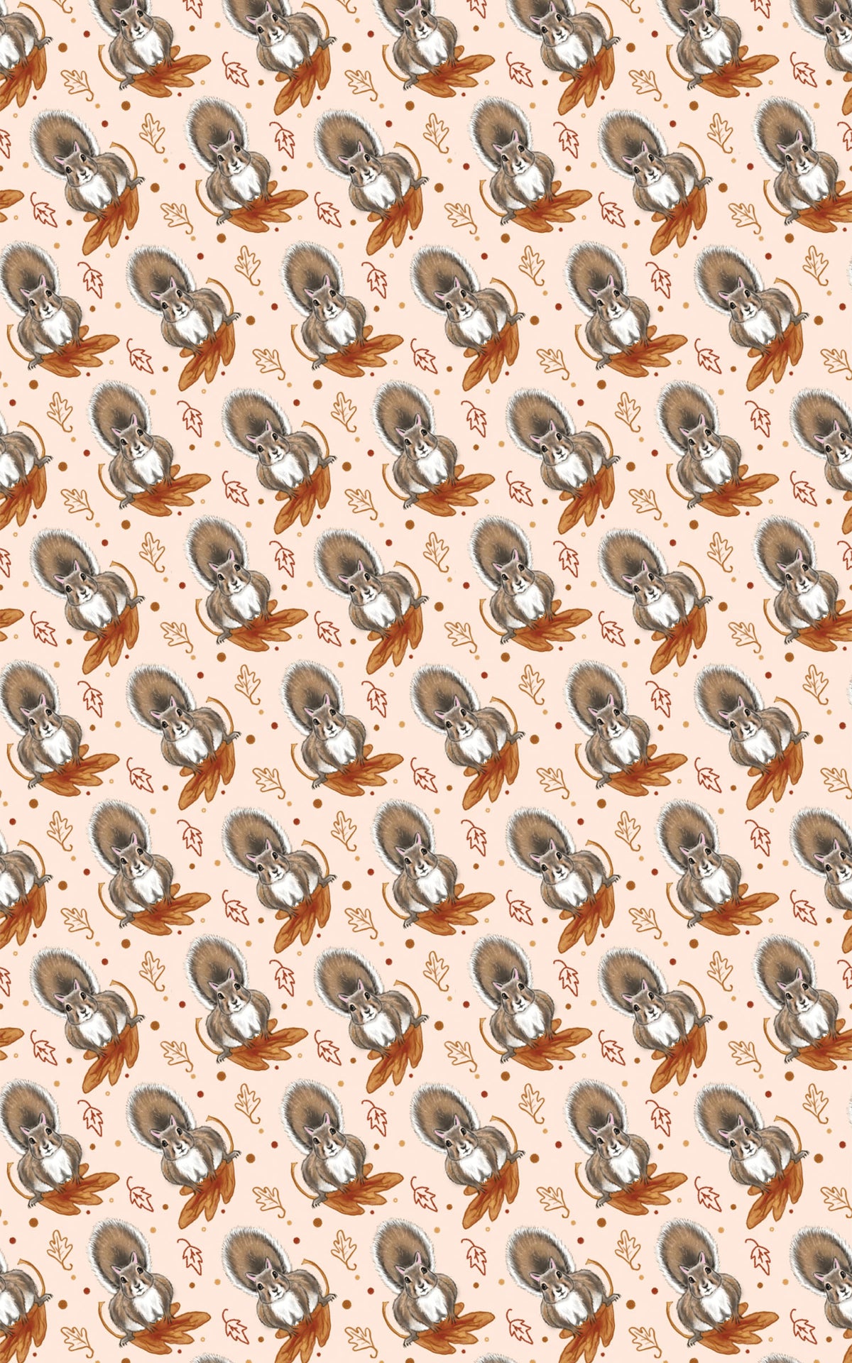 Autumn Squirrels Wrapping Paper | Michelle Gilsey | Artist Corner