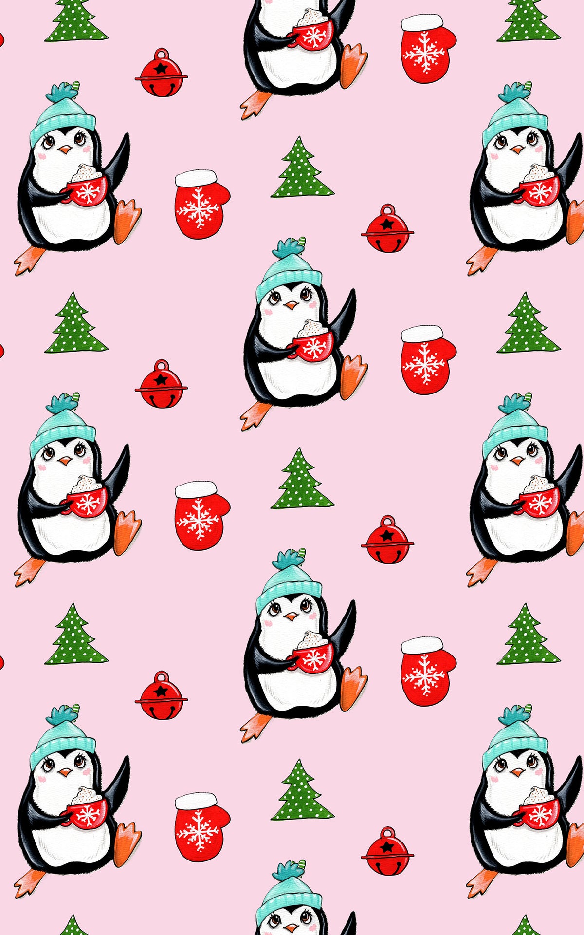 Winter Fun Penguin Wrapping Paper | Michelle Gilsey | Artist Corner