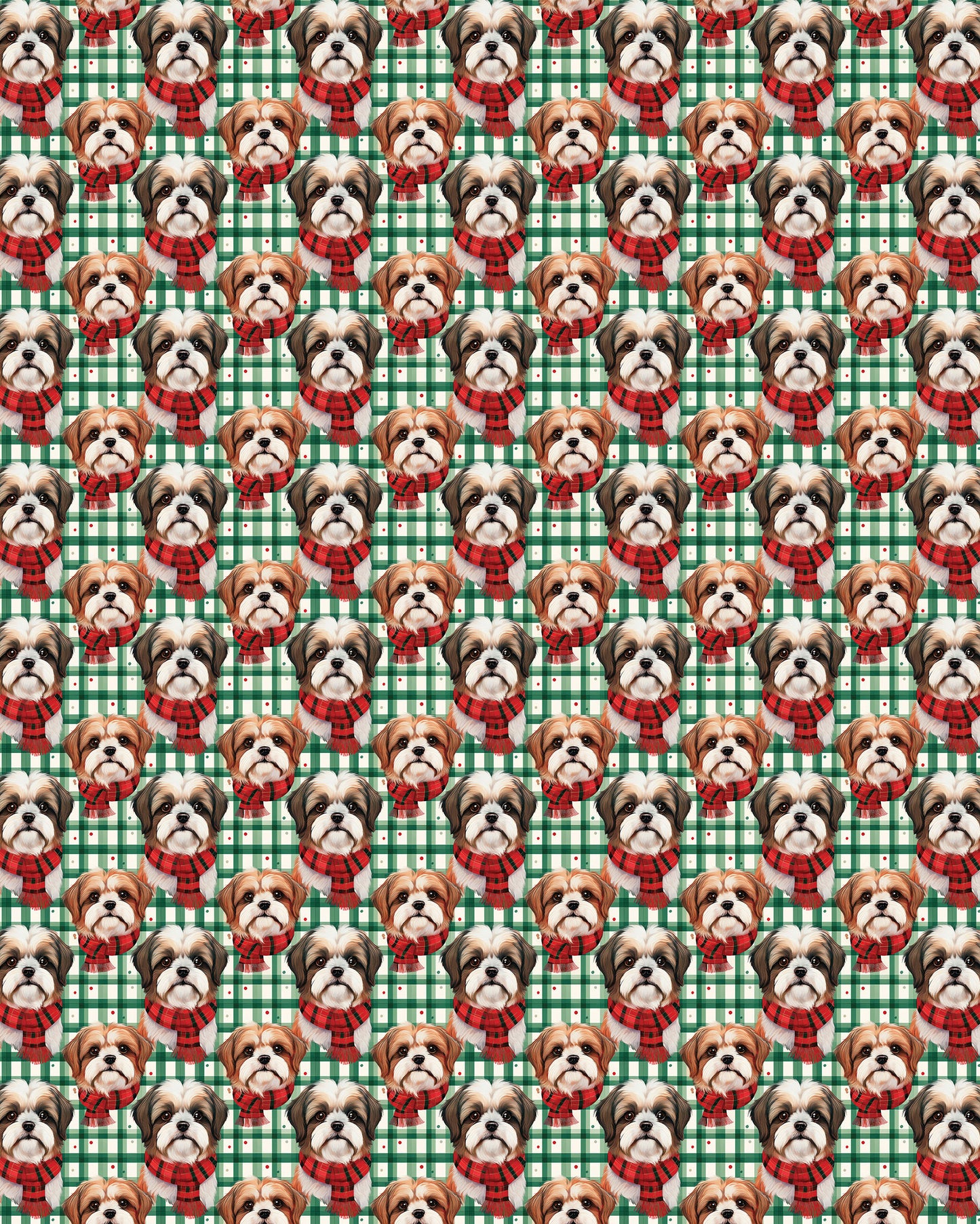 Shih Tzu Plaid Parade Sherpa Blanket