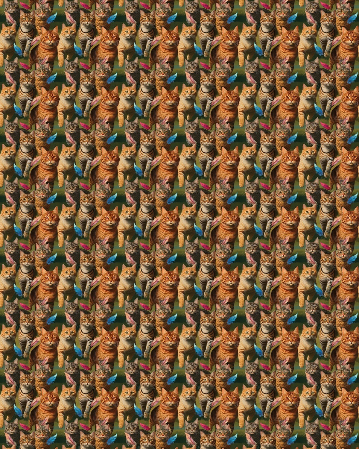 Tabby Cat Chasing Sherpa Blanket - London Penny Gift Wrap