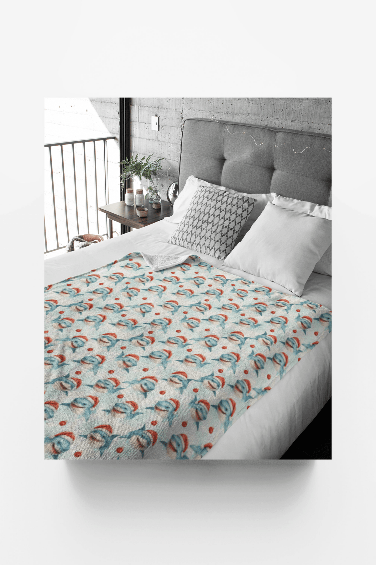 Festive Great Whites Sherpa Blanket - London Penny Gift Wrap