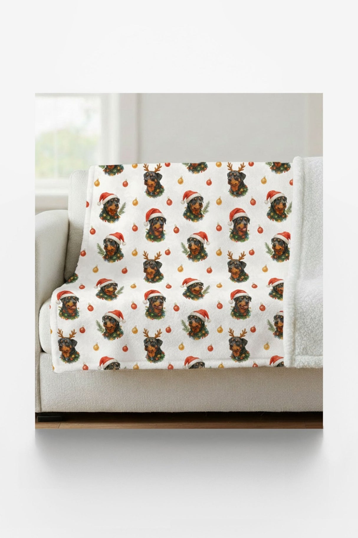 Winter Watch Rottweiler Sherpa Blanket - London Penny Gift Wrap