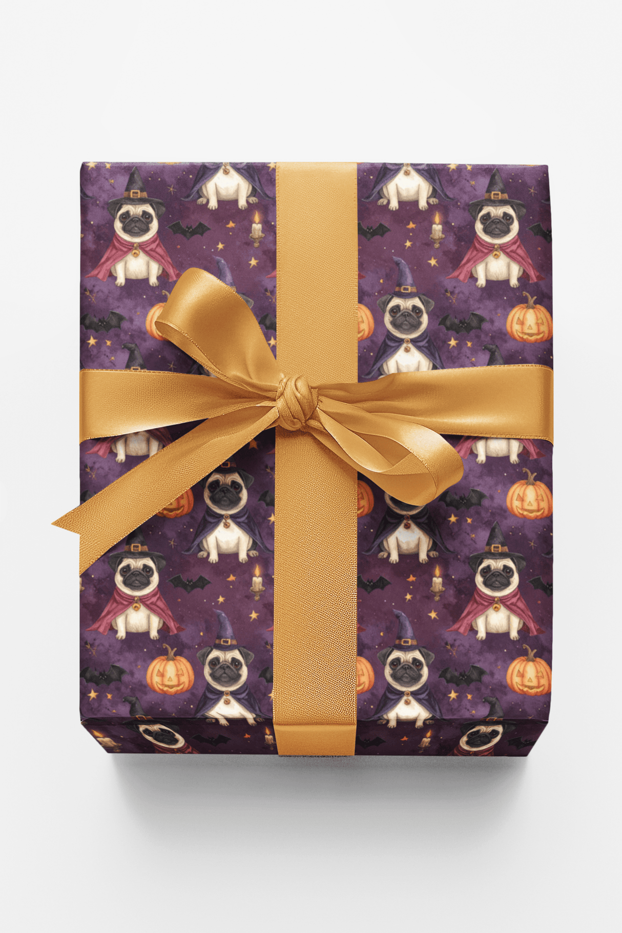 Gothic Halloween Pug Wrapping Paper - London Penny Gift Wrap