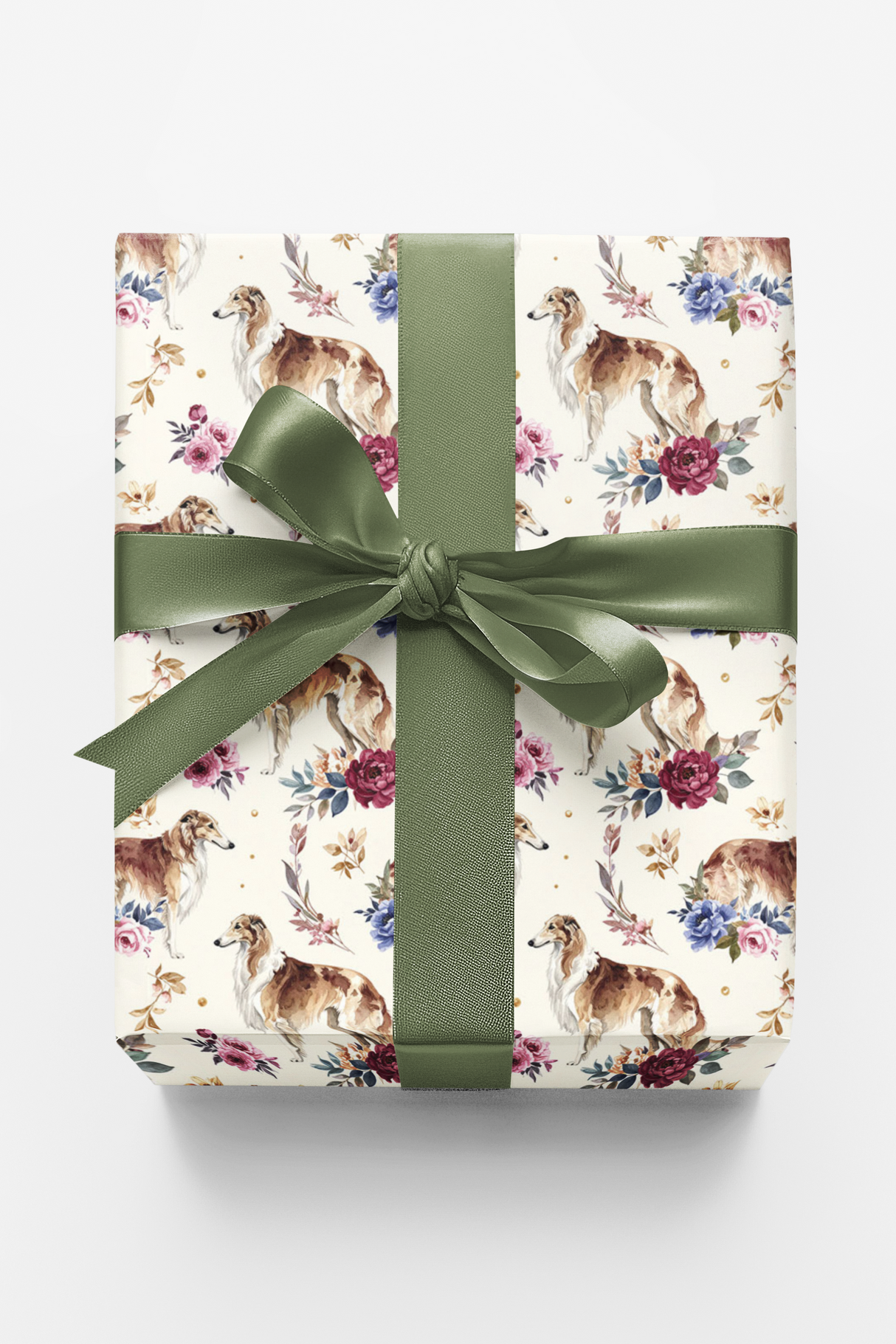 Botanical Borzoi Wrapping Paper