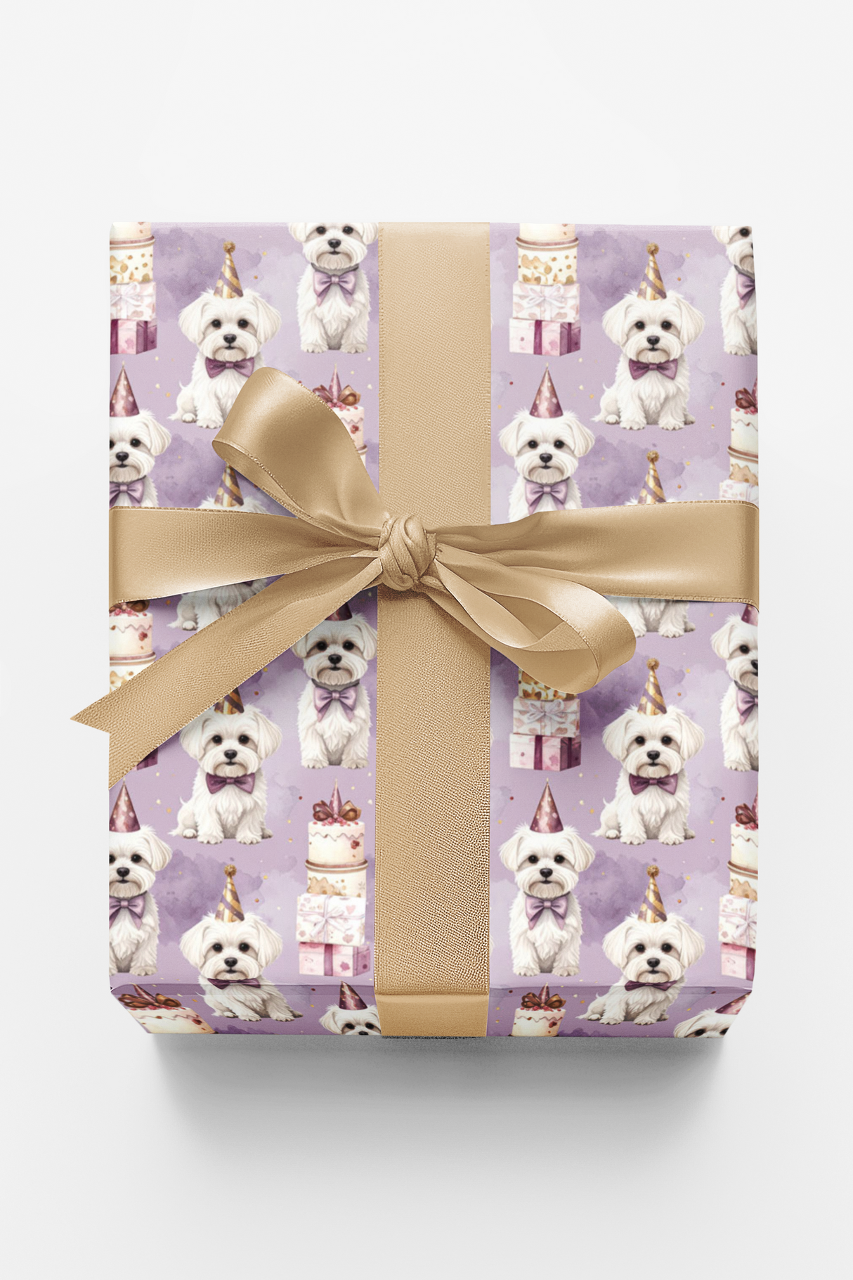 Maltese Birthday Bash Wrapping Paper