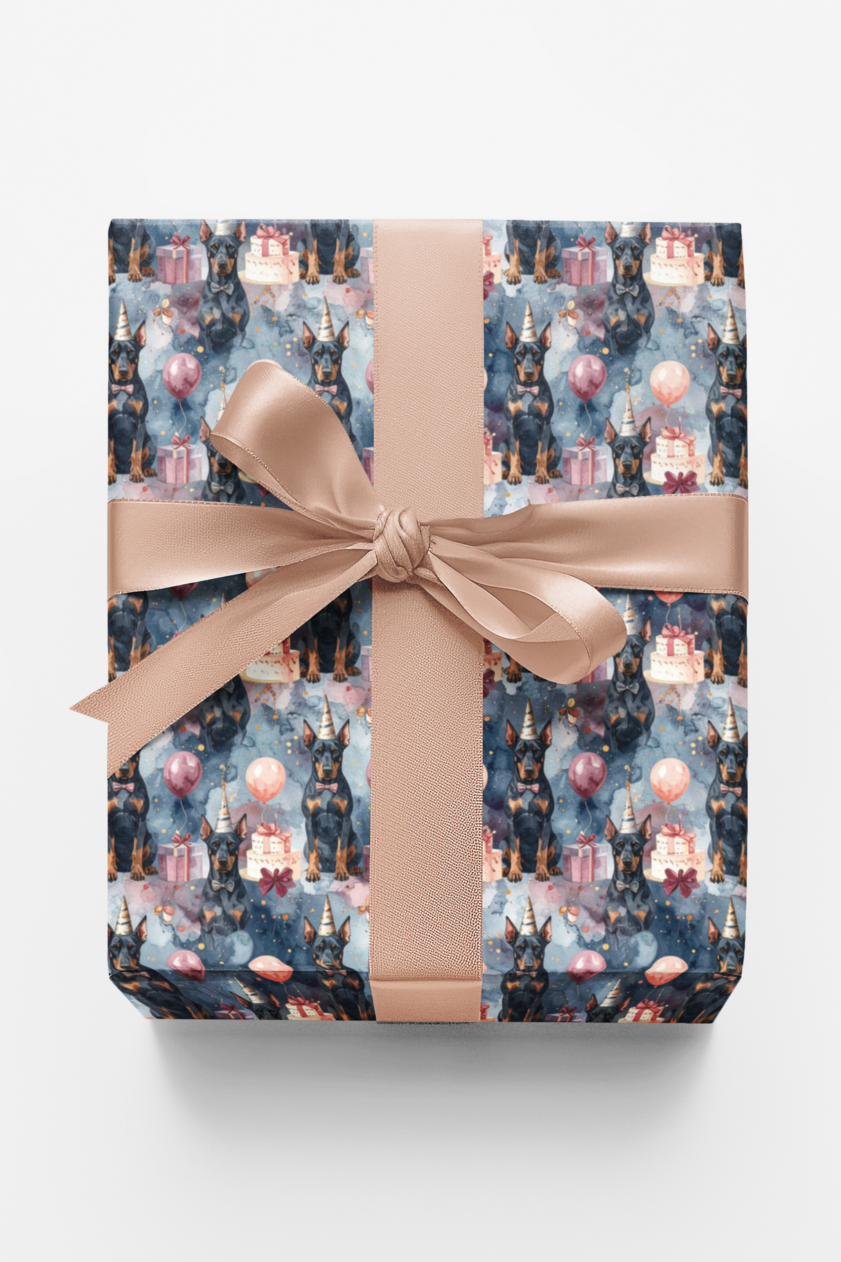Elegant Birthday Dobermans Wrapping Paper