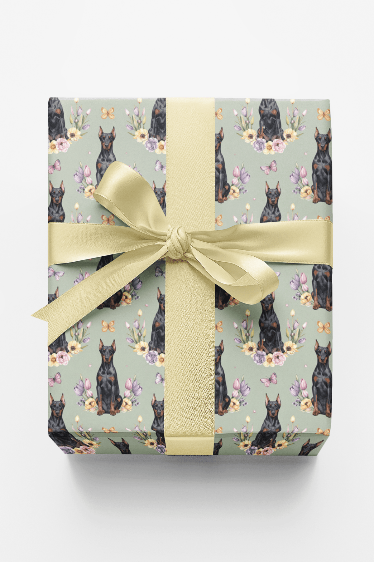 Spring Celebration Doberman Wrapping Paper - London Penny Gift Wrap