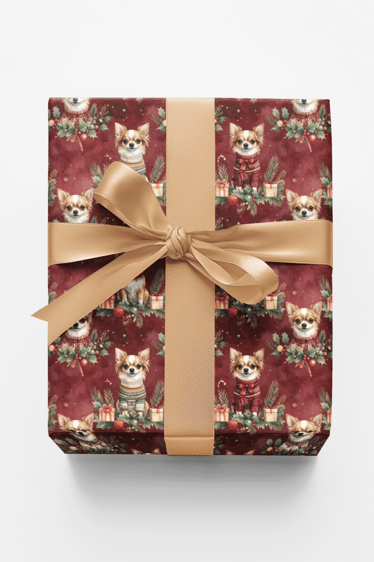 Chihuahua Holiday Chic Wrapping Paper - London Penny Gift Wrap