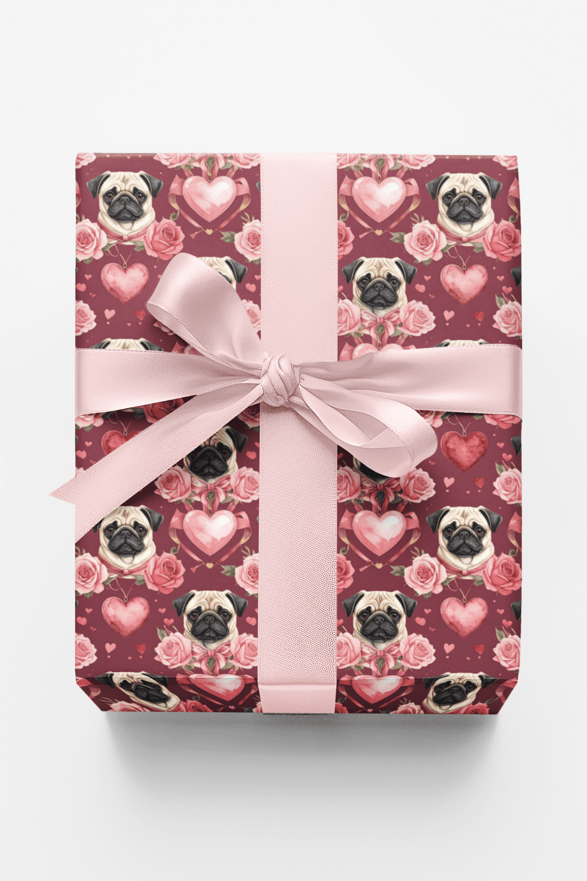 Valentine’s Pug Sweethearts Wrapping Paper - London Penny Gift Wrap