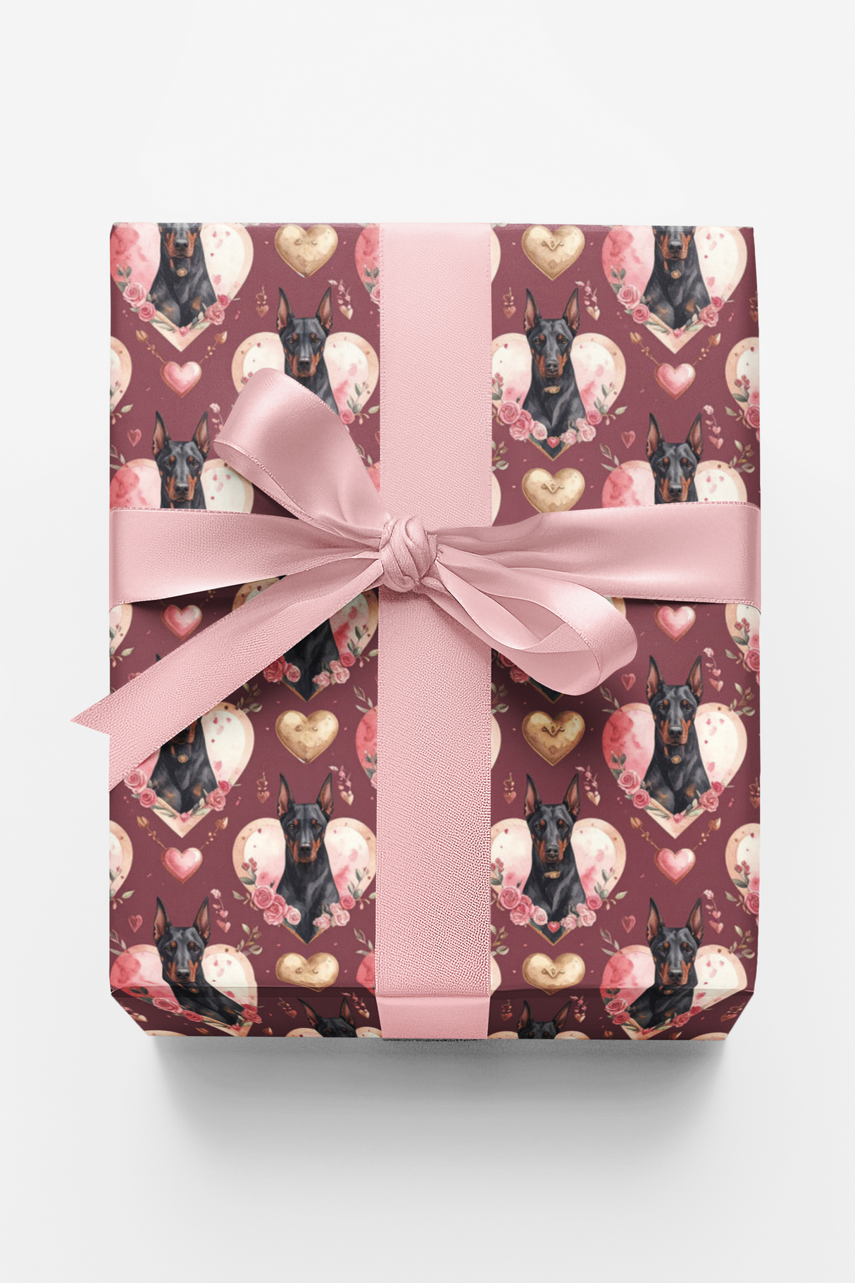 Romantic Valentine’s Doberman Wrapping Paper
