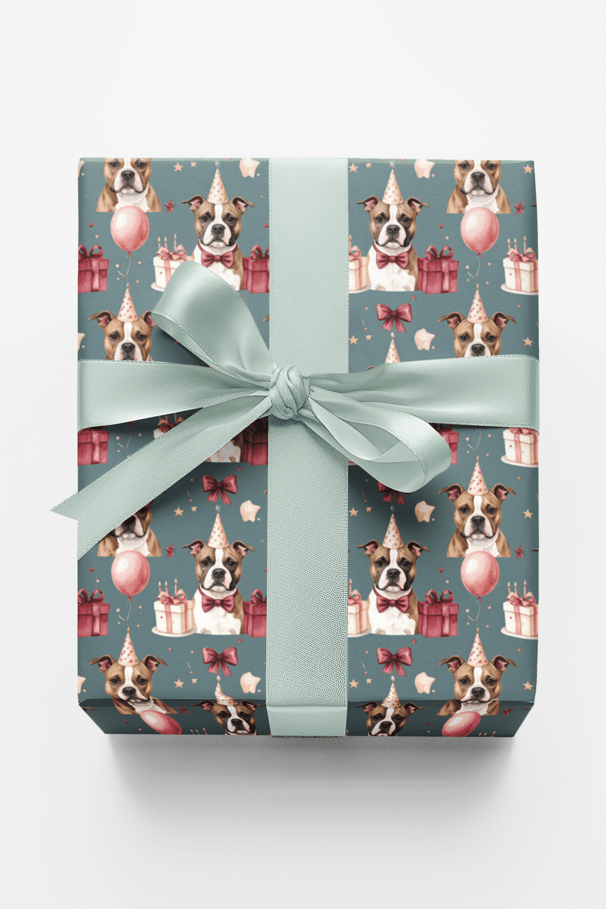 Birthday Staffy Celebration Wrapping Paper - London Penny Gift Wrap