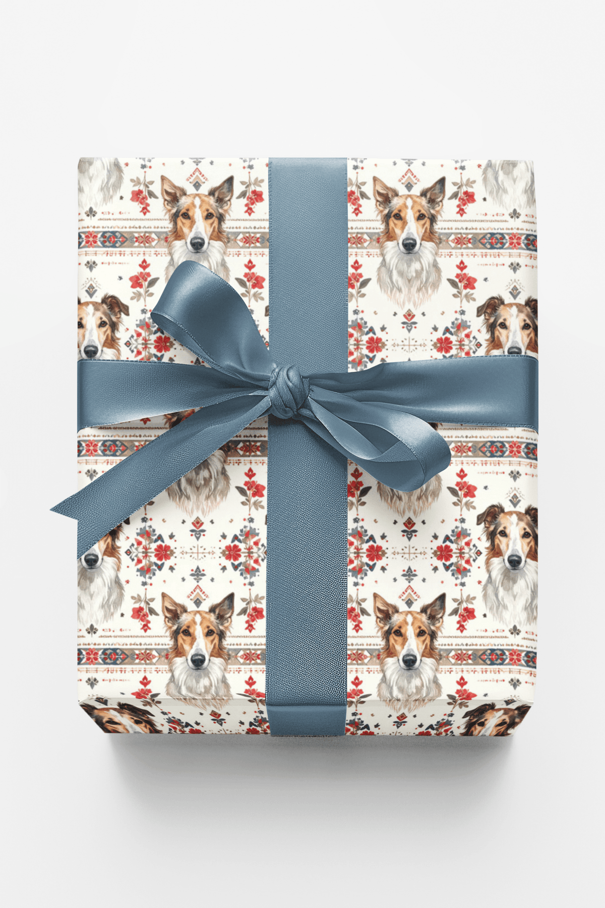 Russian Patterns Borzoi Wrapping Paper - London Penny Gift Wrap