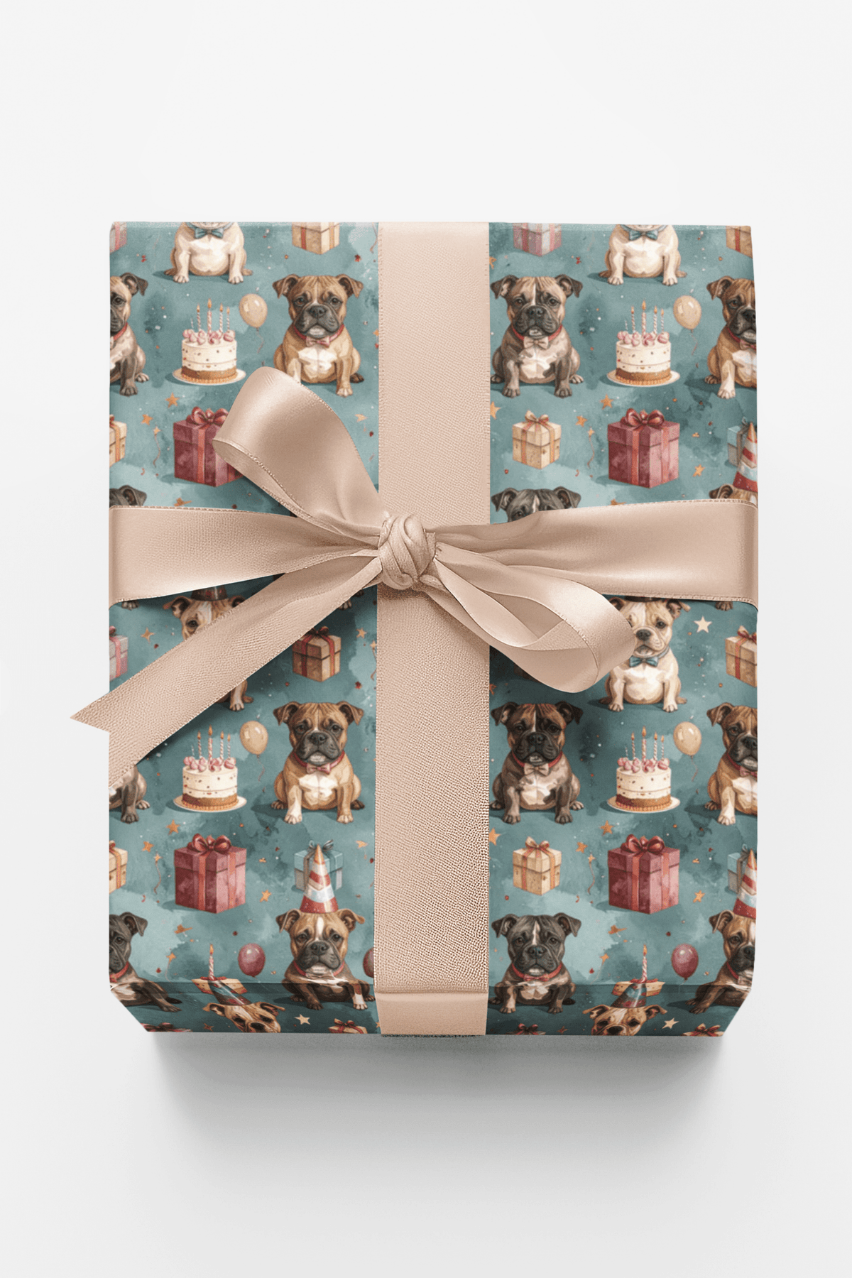 Happy Birthday Staffy Wrapping Paper - London Penny Gift Wrap