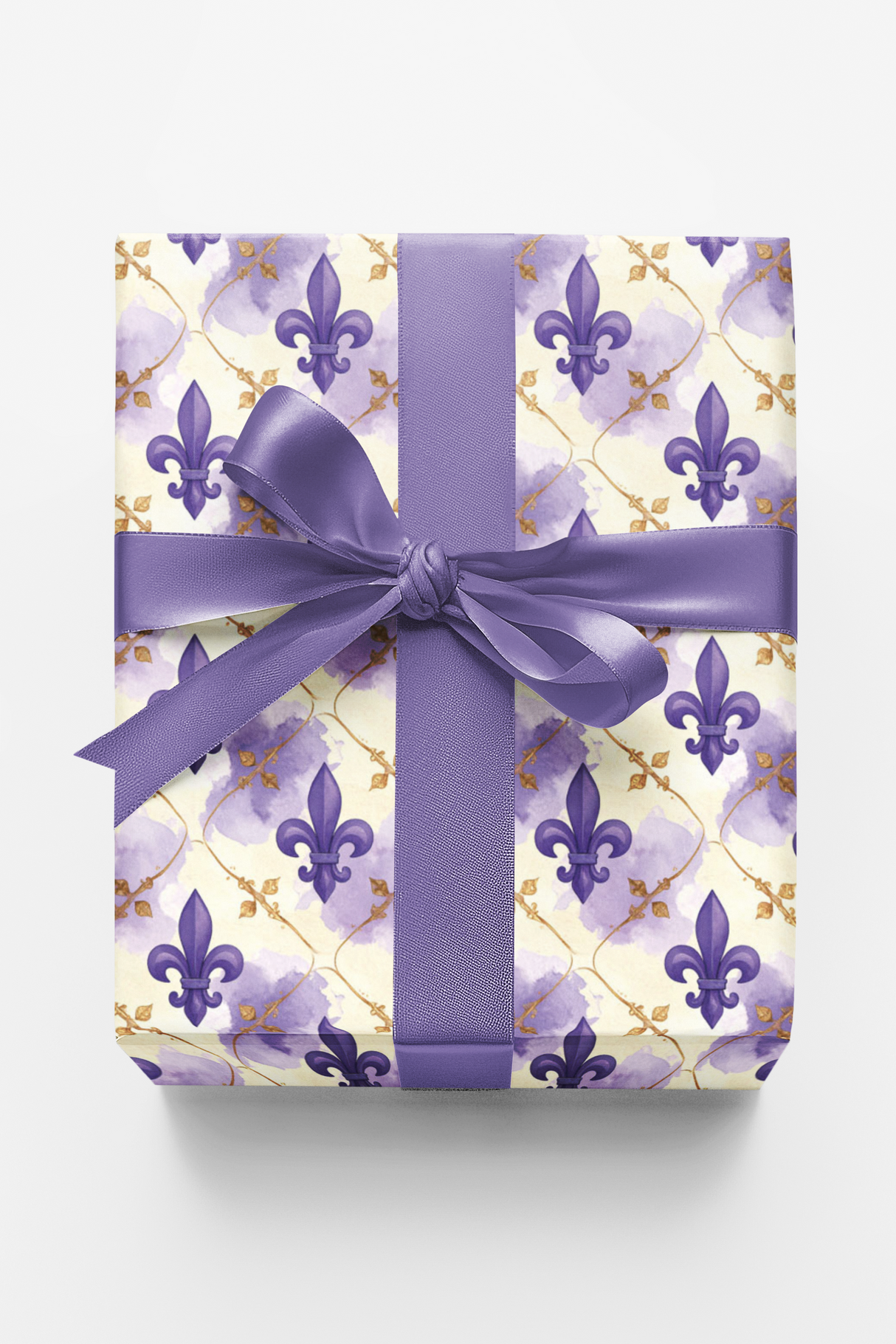 Ornamental Fleur-de-Lis Rows Wrapping Paper