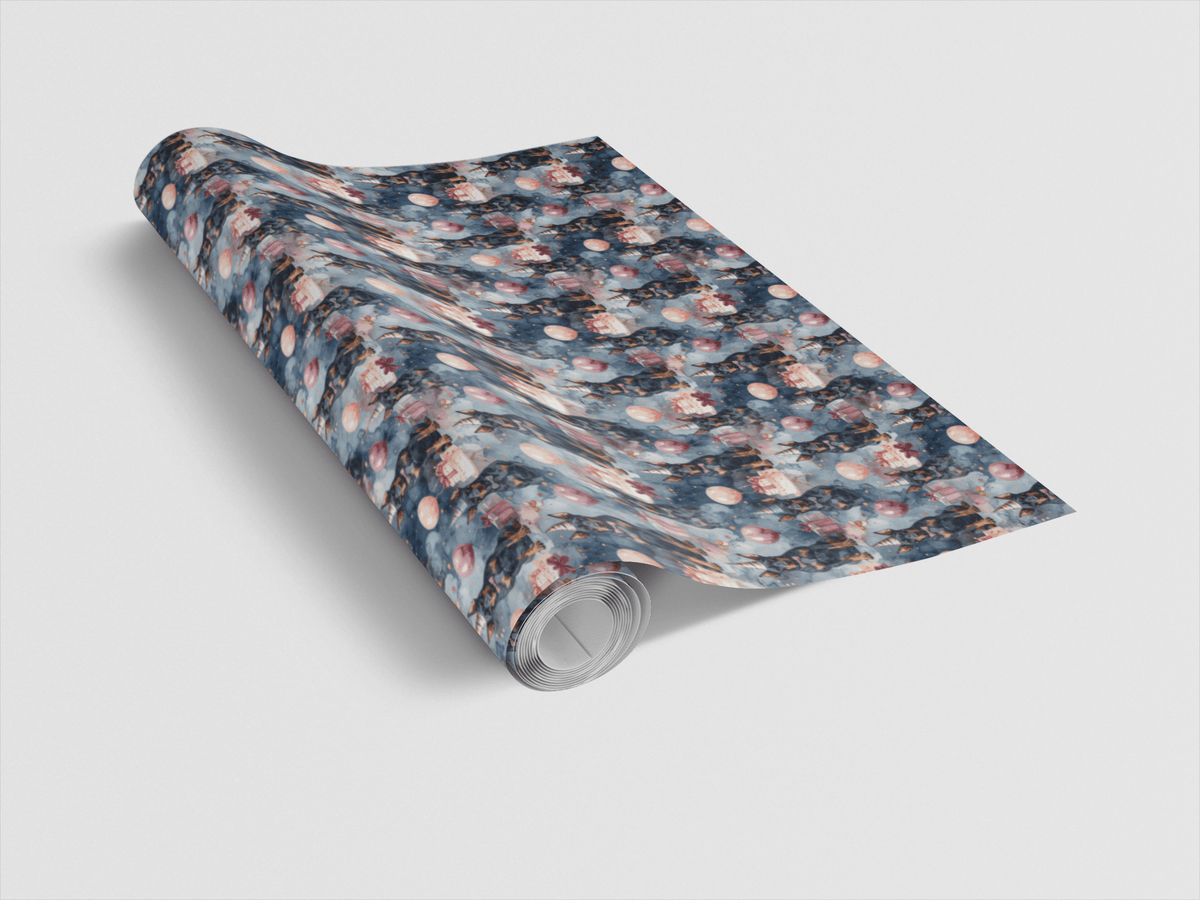 Elegant Birthday Dobermans Wrapping Paper - London Penny Gift Wrap