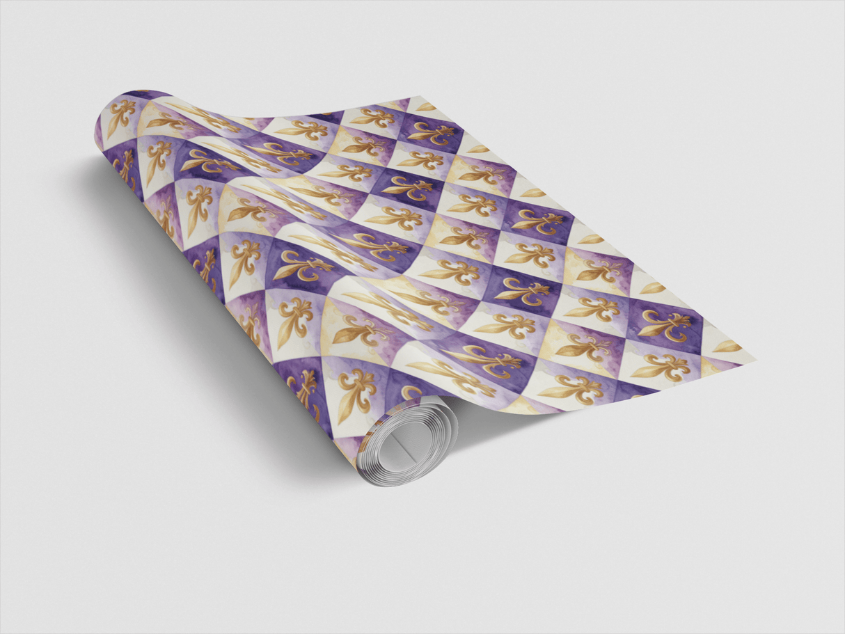 Fleur-de-Lis & Royal Medallion Wrapping Paper - London Penny Gift Wrap