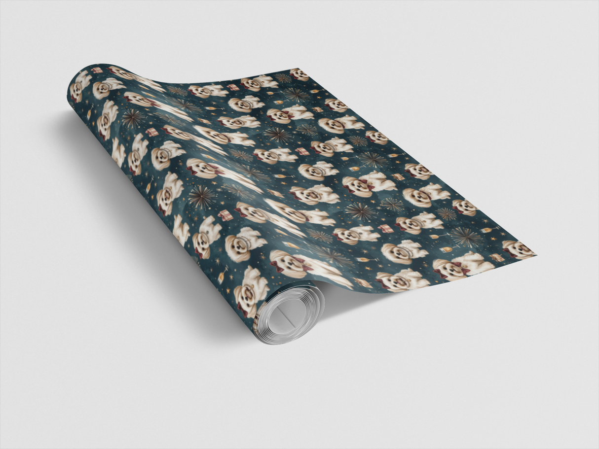 New Year’s Eve Maltese Wrapping Paper