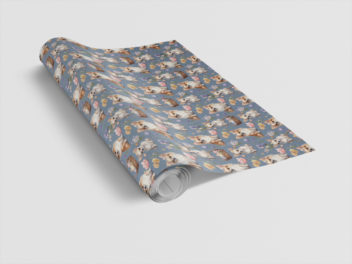 Easter Chihuahua Garden Wrapping Paper