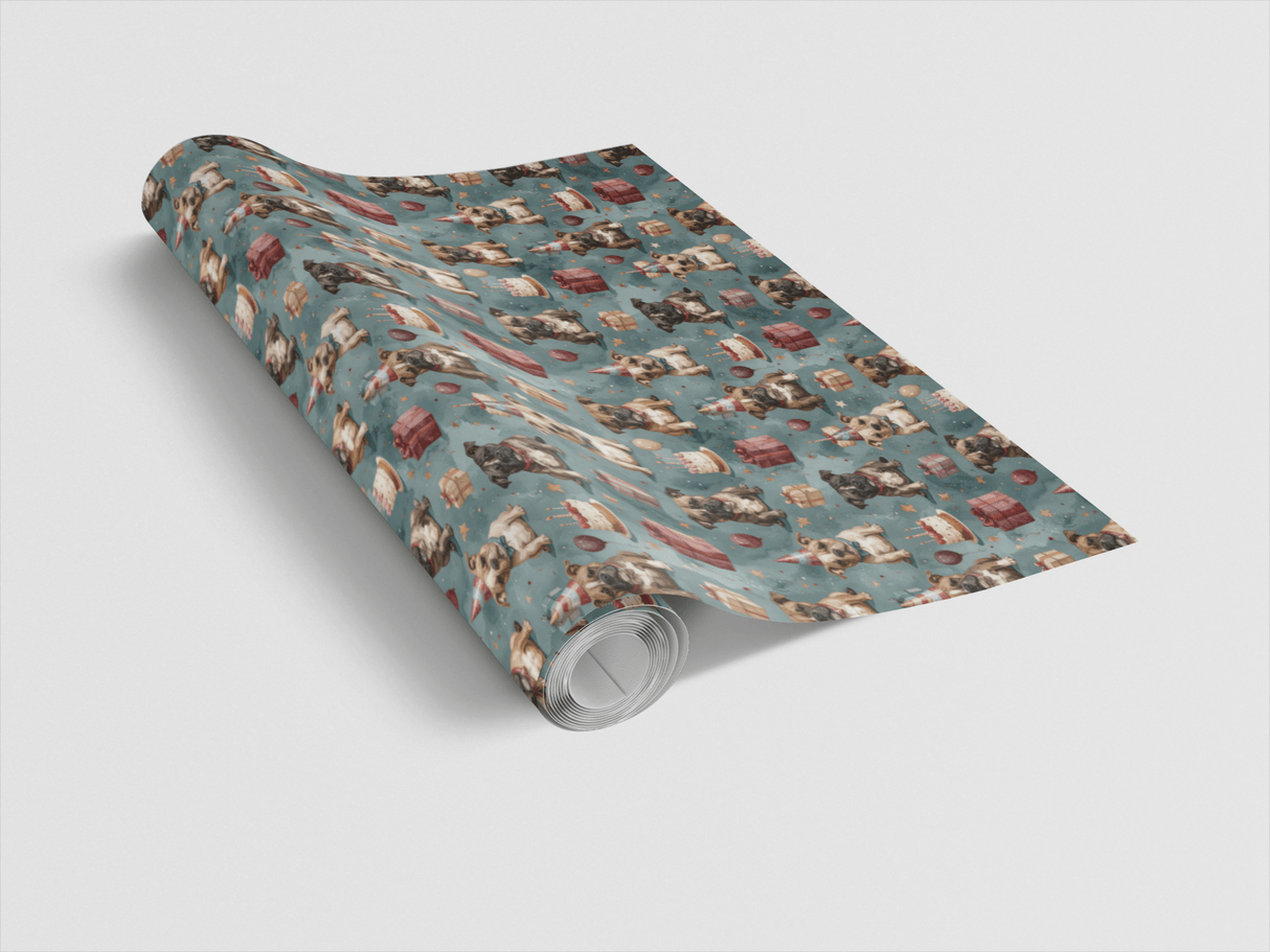 Happy Birthday Staffy Wrapping Paper - London Penny Gift Wrap