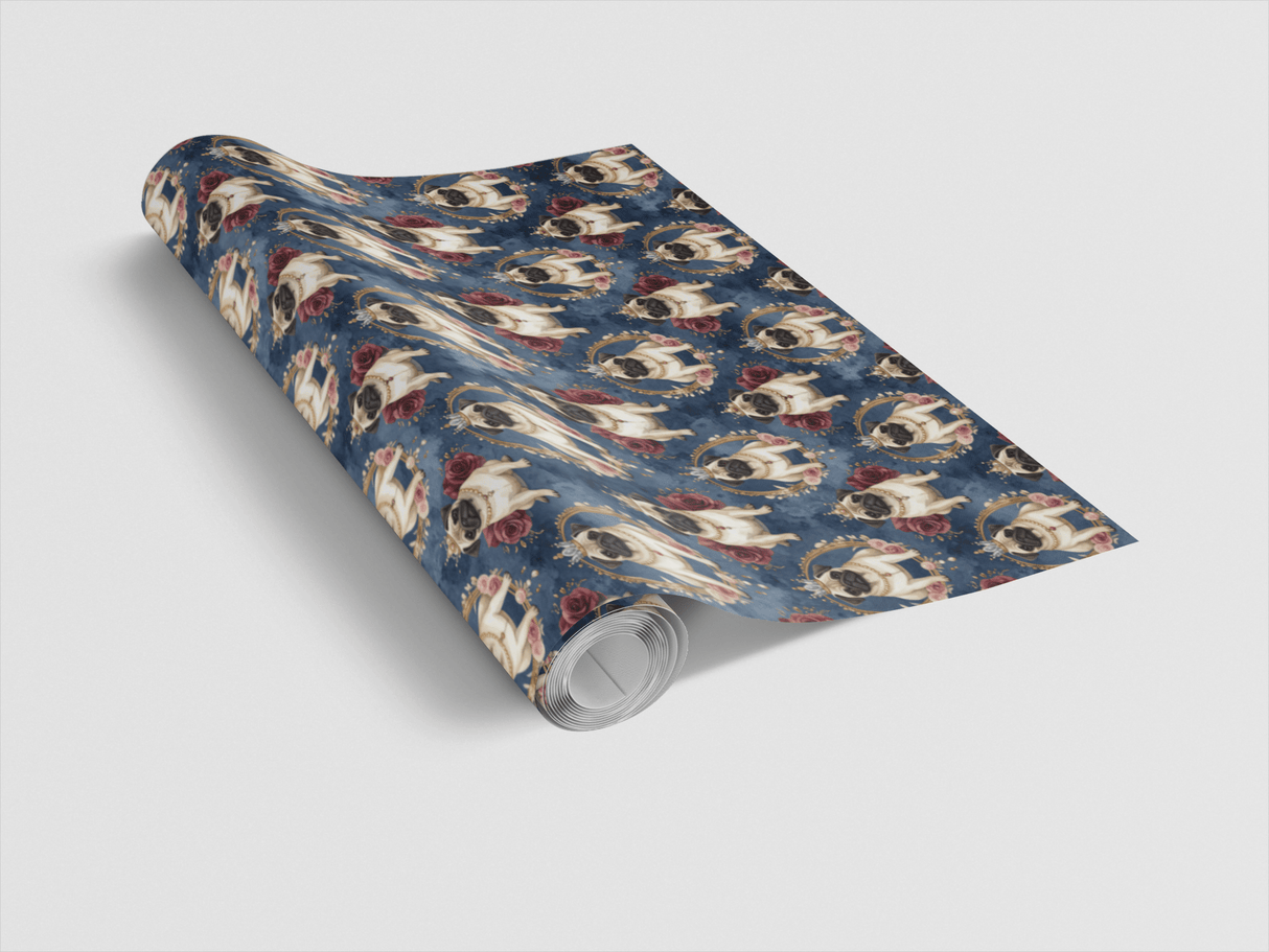 Regal Pug Celebration Wrapping Paper - London Penny Gift Wrap