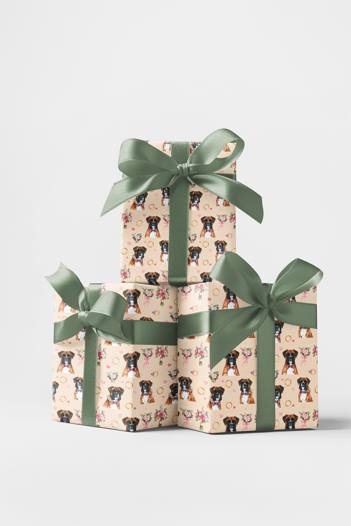 Elegant Boxer Wedding Wrapping Paper