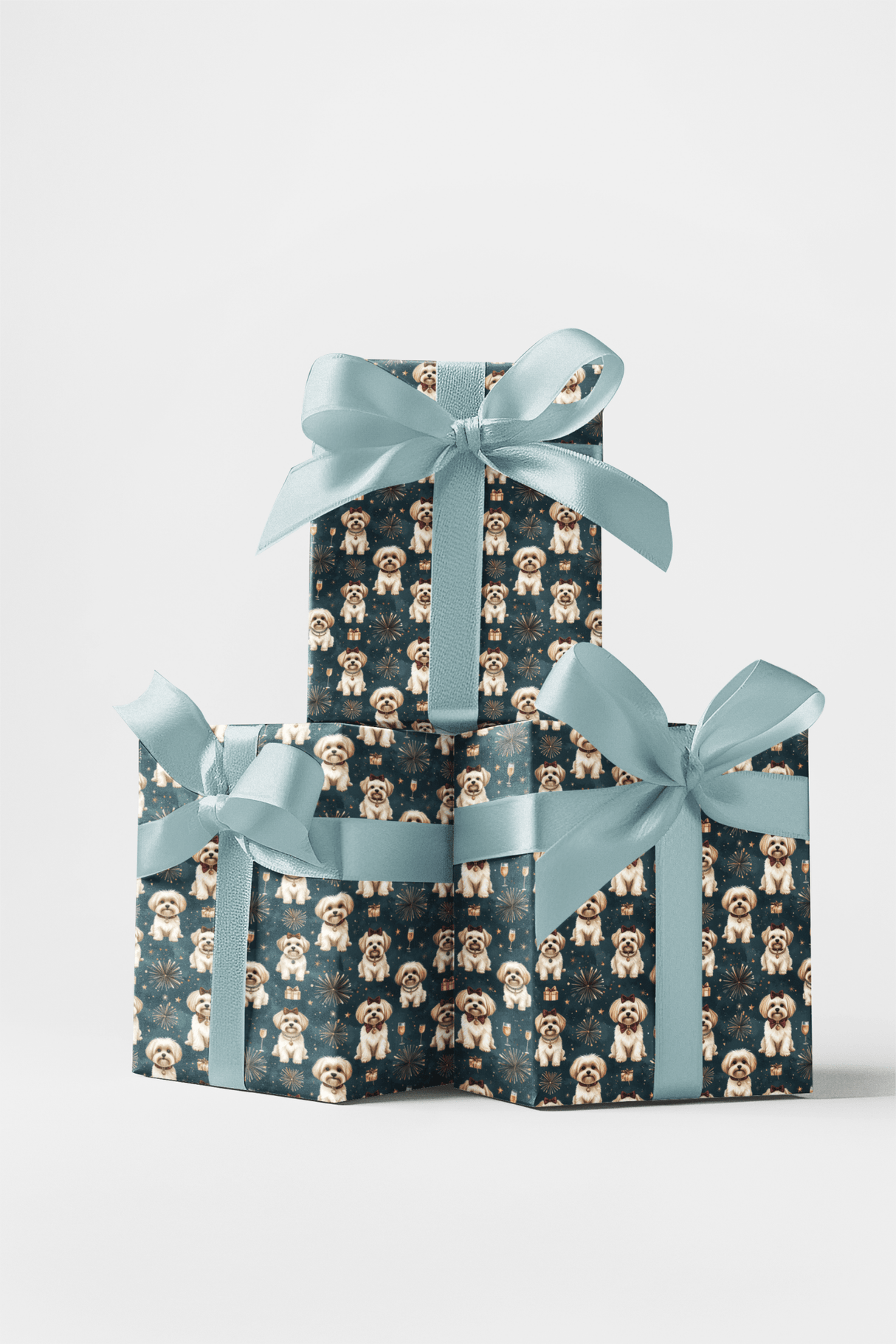 New Year’s Eve Maltese Wrapping Paper - London Penny Gift Wrap