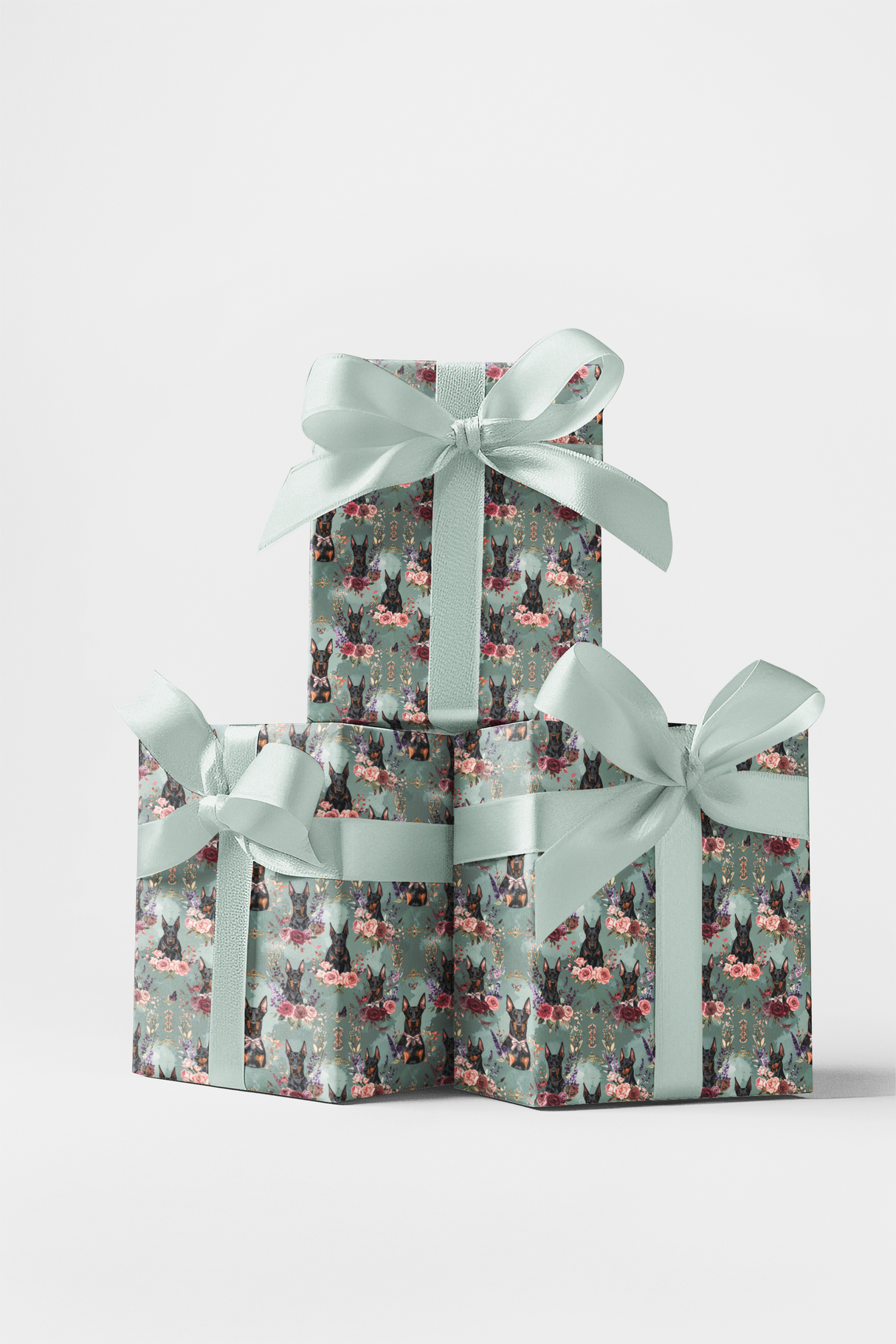 Doberman Garden Charm Wrapping Paper