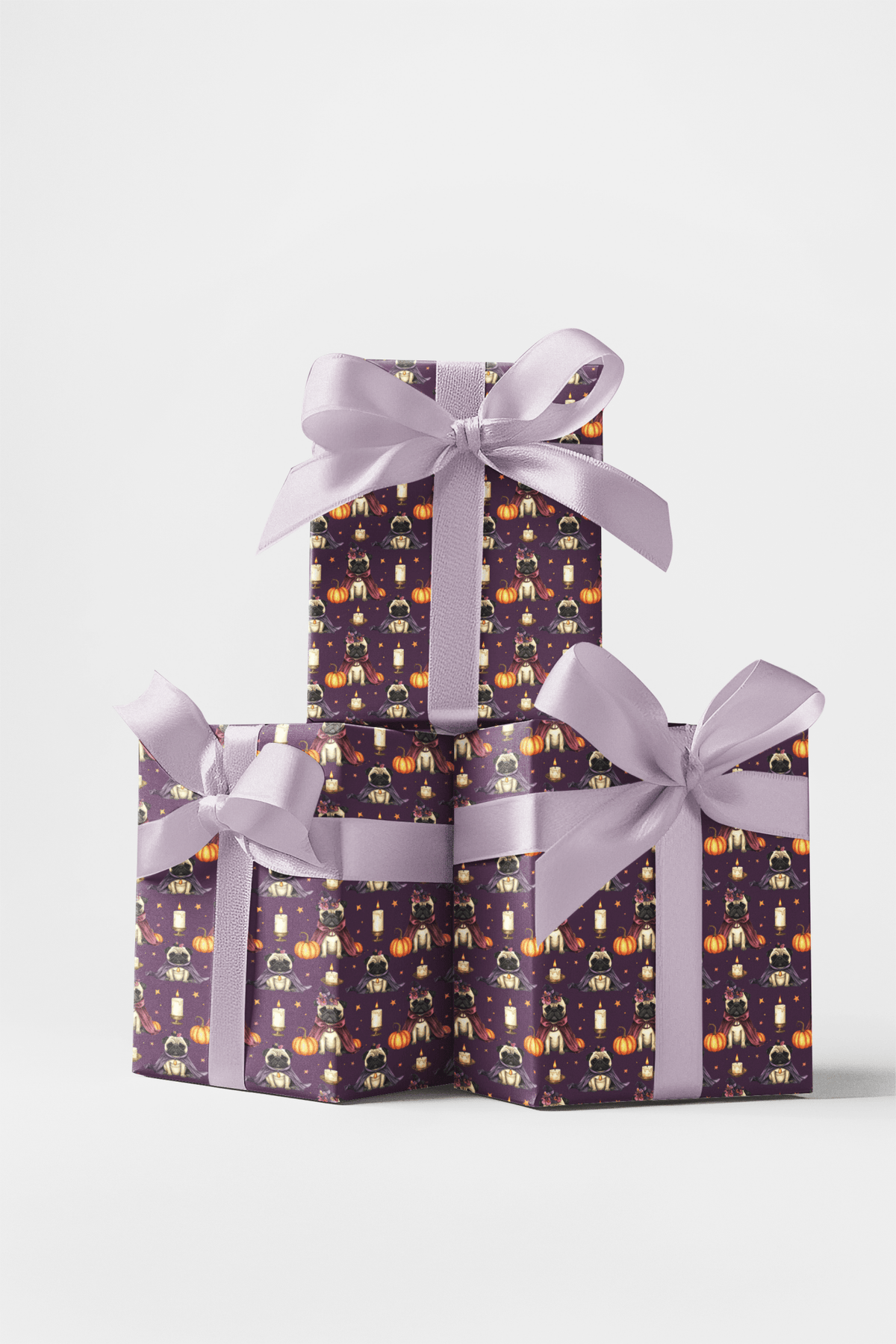Spooky Gothic Pug Wrapping Paper - London Penny Gift Wrap