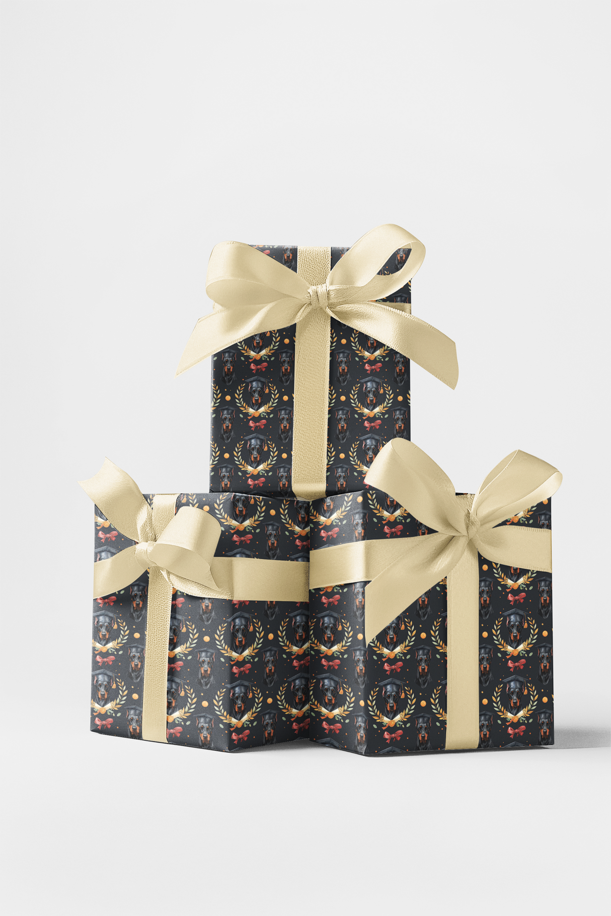 Graduation Doberman Wrapping Paper