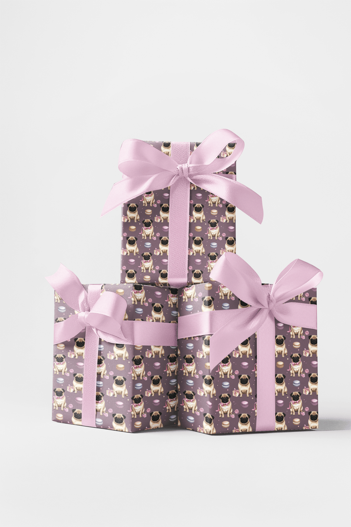 Parisian Pug Celebration Wrapping Paper - London Penny Gift Wrap