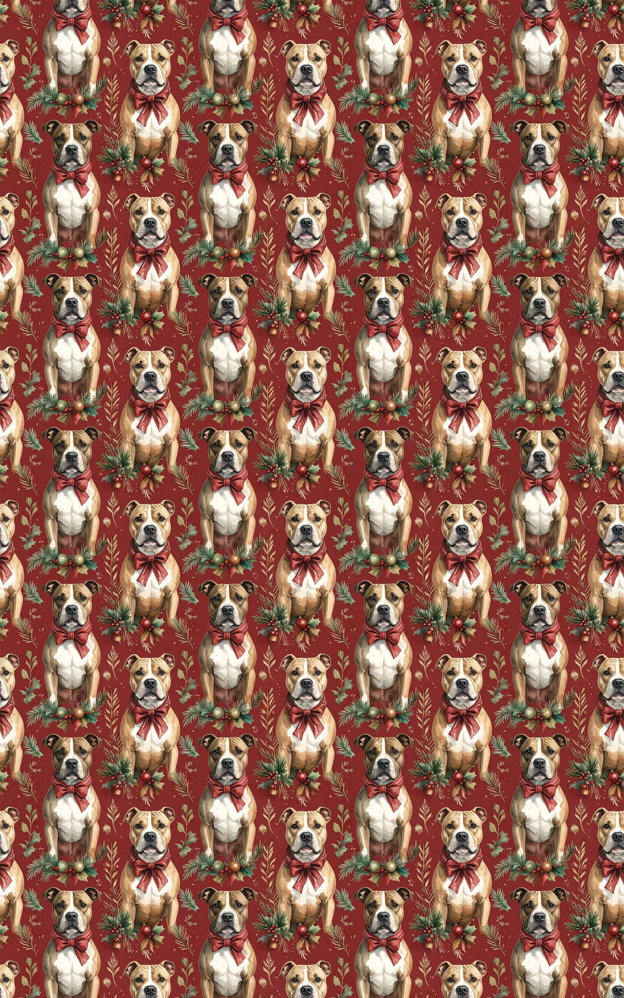 Cozy Christmas Staffies Wrapping Paper