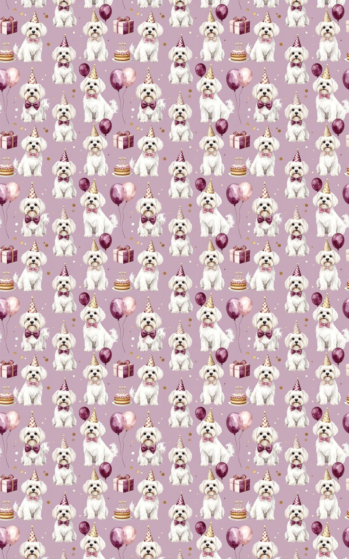 Elegant Birthday Maltese Wrapping Paper - London Penny Gift Wrap
