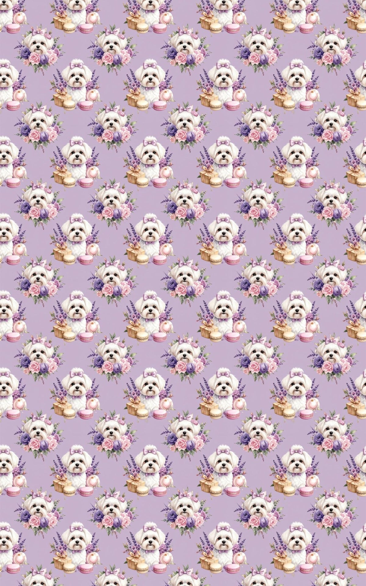 Parisian Maltese Celebration Wrapping Paper - London Penny Gift Wrap