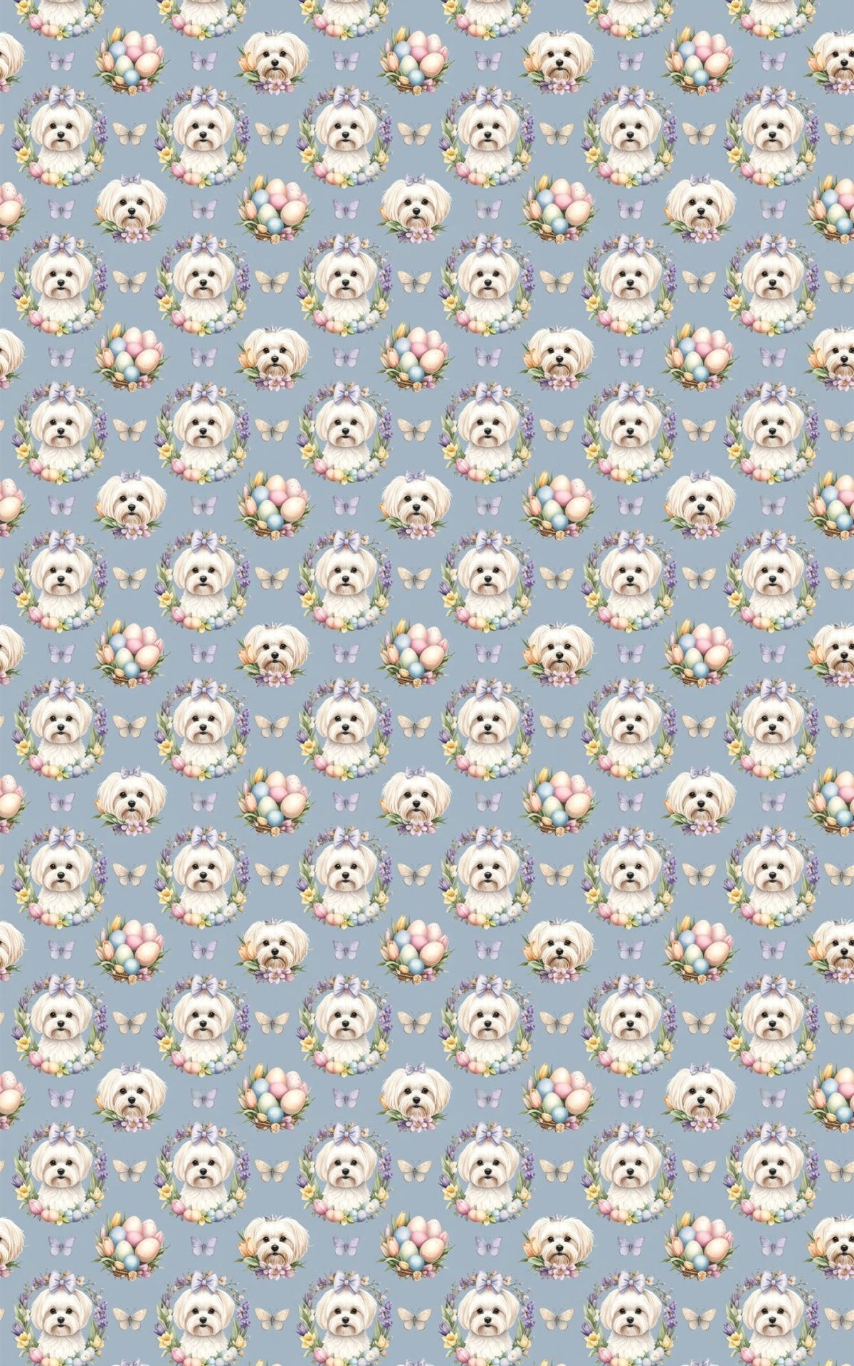 Pastel Easter Maltese Wrapping Paper - London Penny Gift Wrap