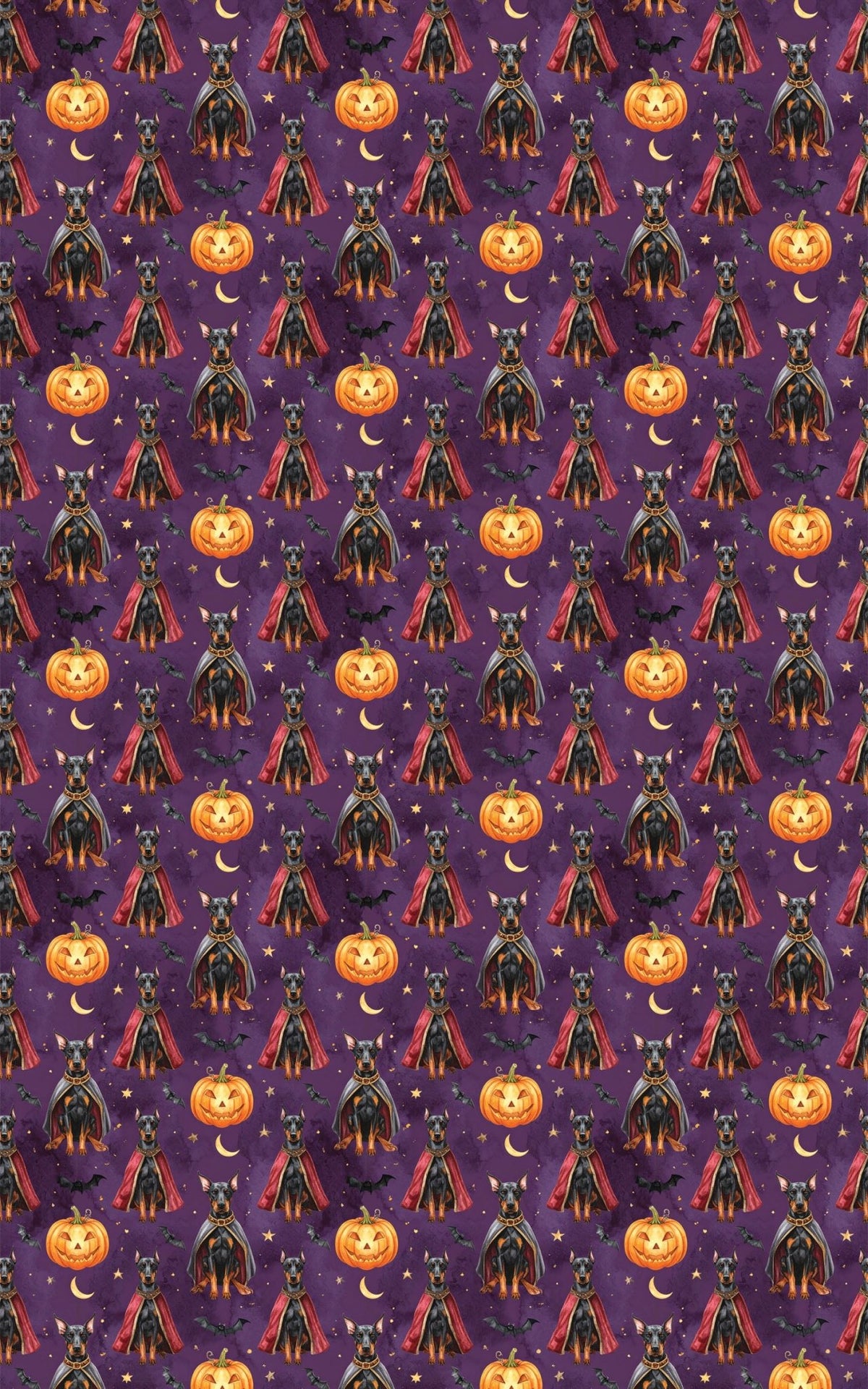 Gothic Halloween Dobermans Wrapping Paper - London Penny Gift Wrap
