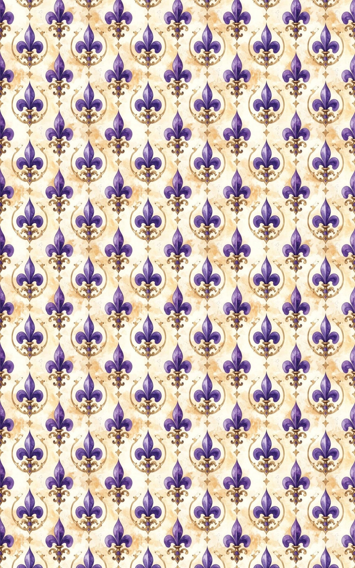 Purple Fleur-de-Lis Medallions Wrapping Paper - London Penny Gift Wrap