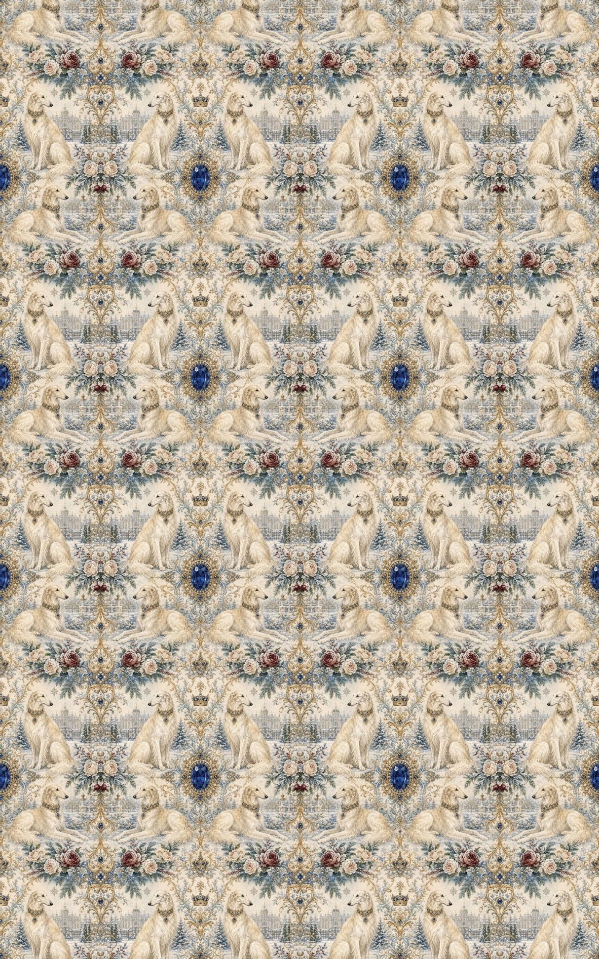 Jewel-Collared Borzoi Wrapping Paper - London Penny Gift Wrap