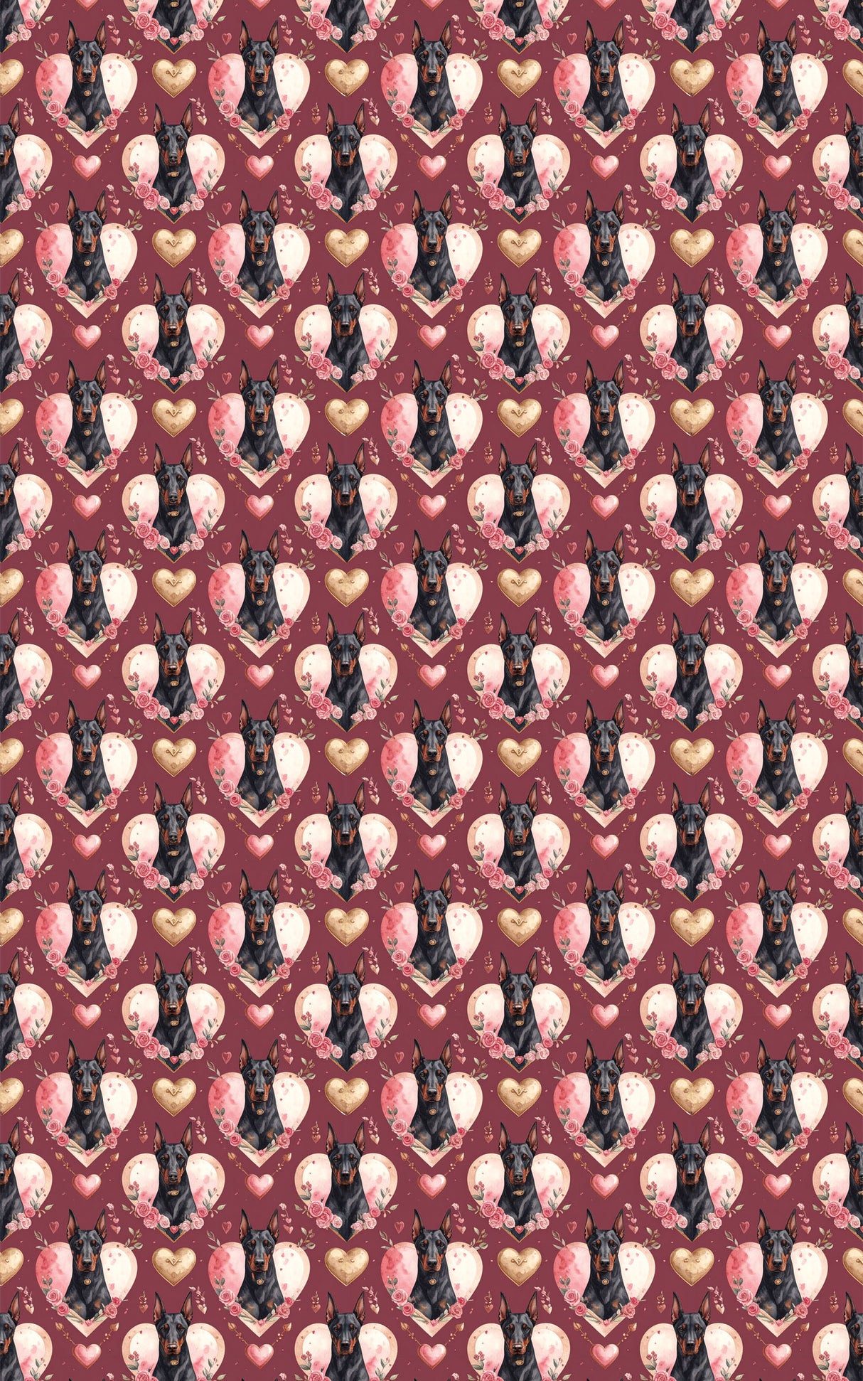 Romantic Valentine’s Doberman Wrapping Paper