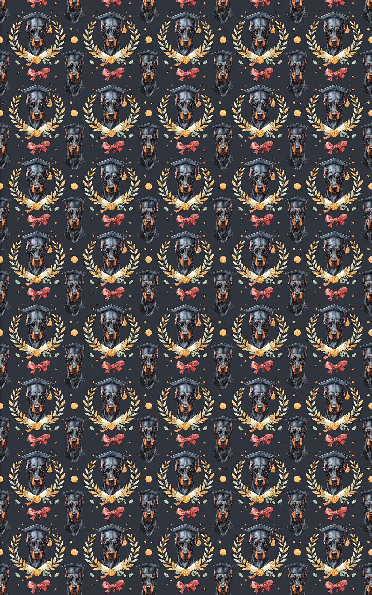 Graduation Doberman Wrapping Paper
