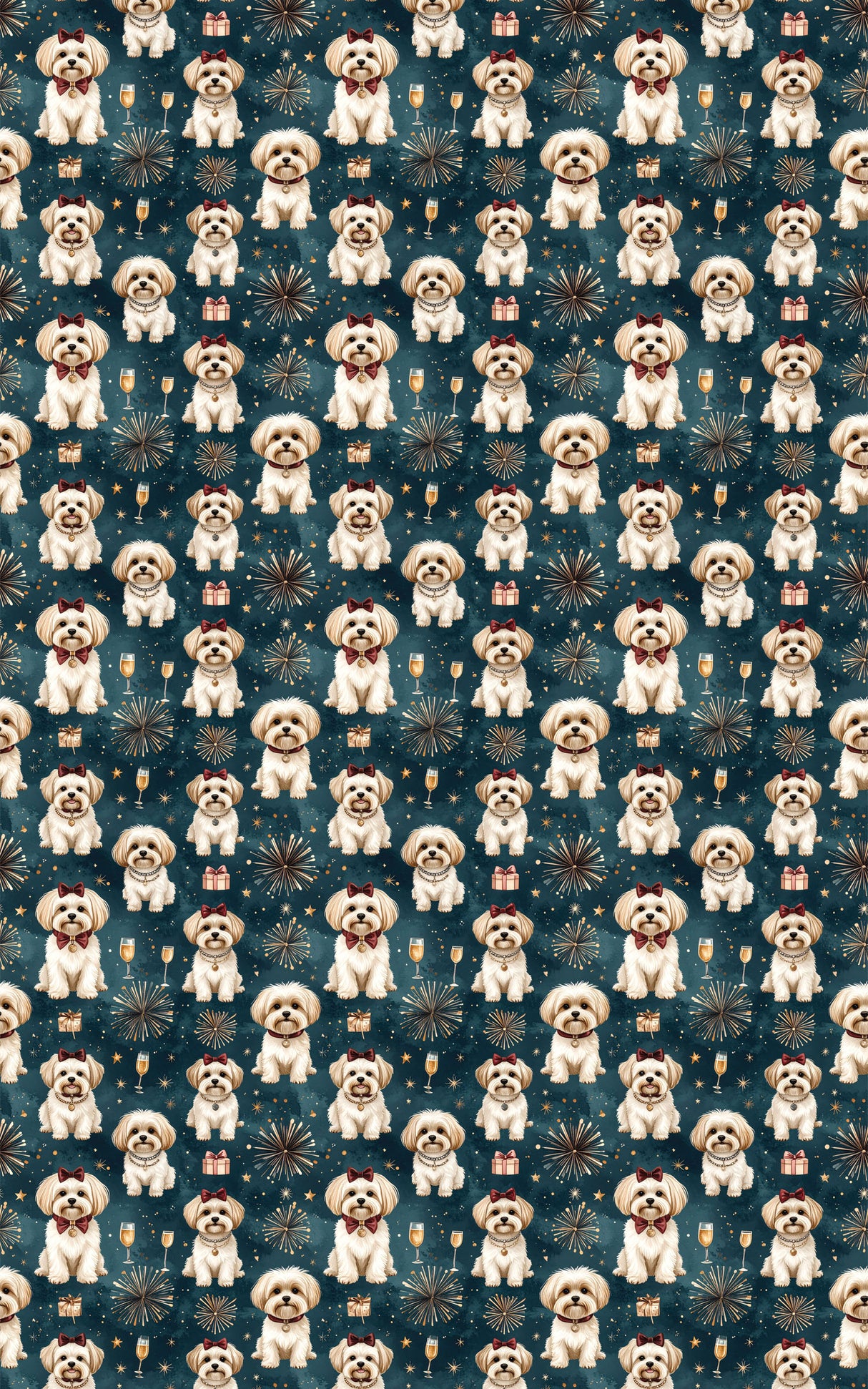 New Year’s Eve Maltese Wrapping Paper