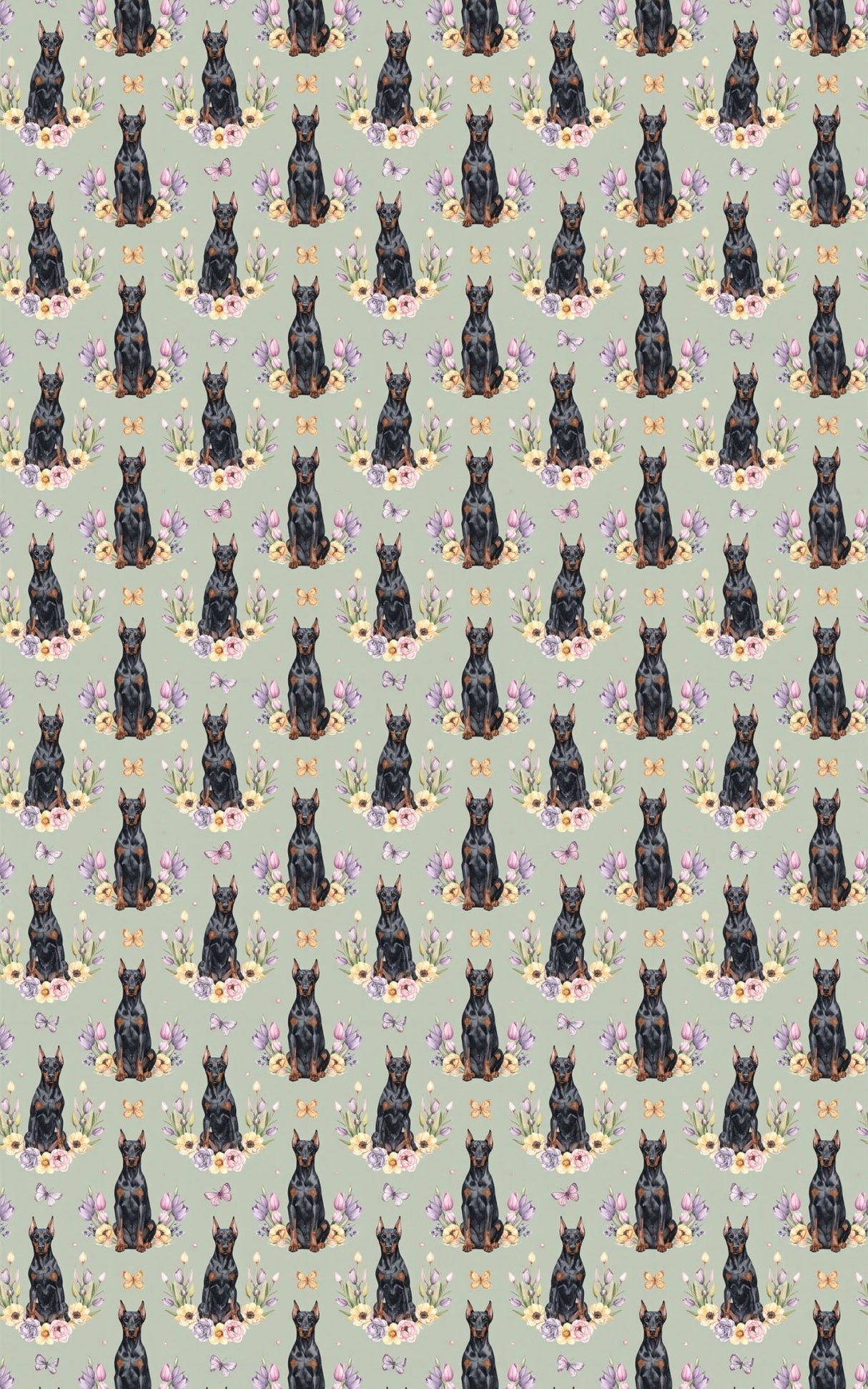 Spring Celebration Doberman Wrapping Paper - London Penny Gift Wrap