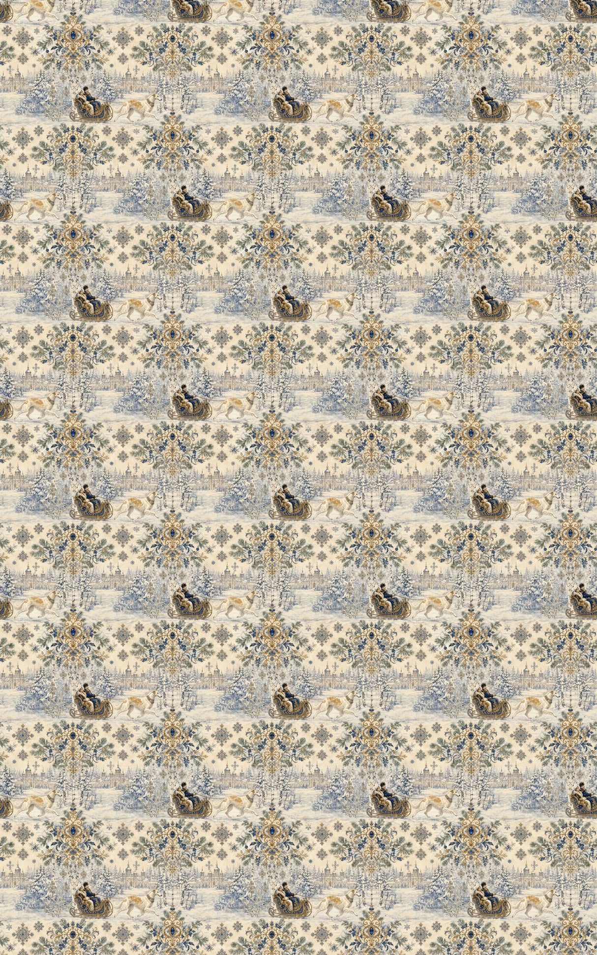 Borzois Through the Snow Wrapping Paper