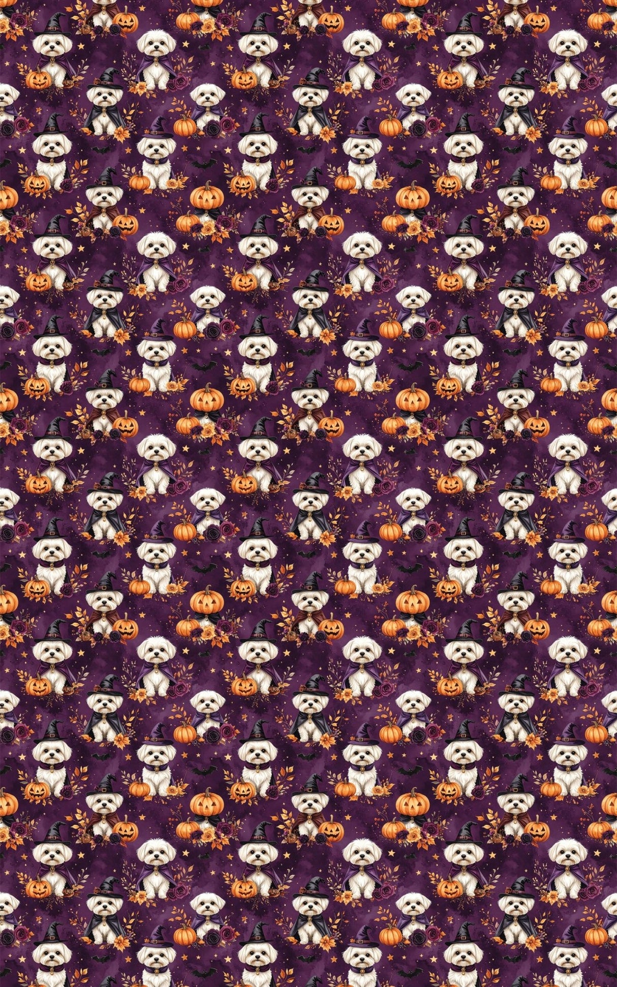 Enchanted Halloween Maltese Wrapping Paper - London Penny Gift Wrap