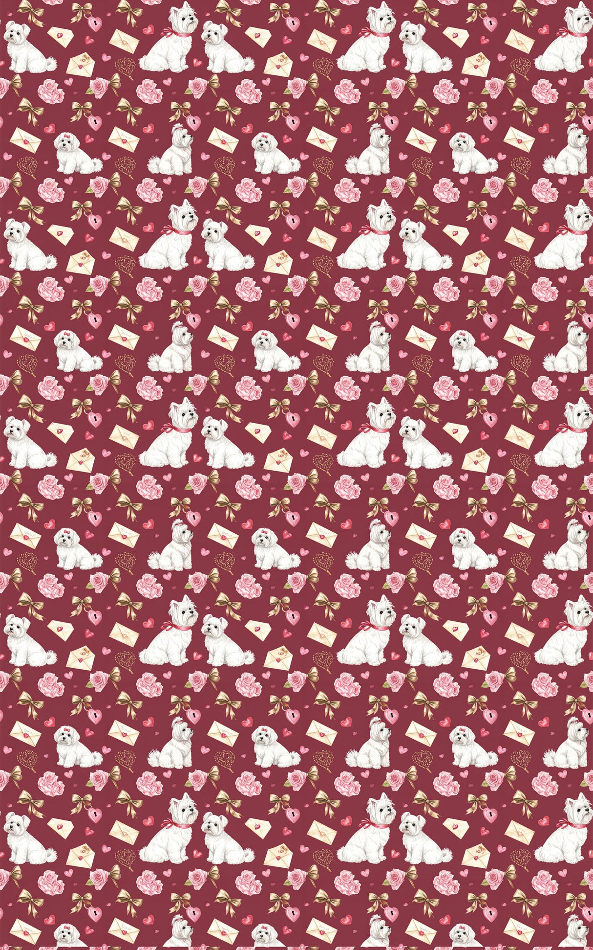 Charming Valentine’s Maltese Wrapping Paper
